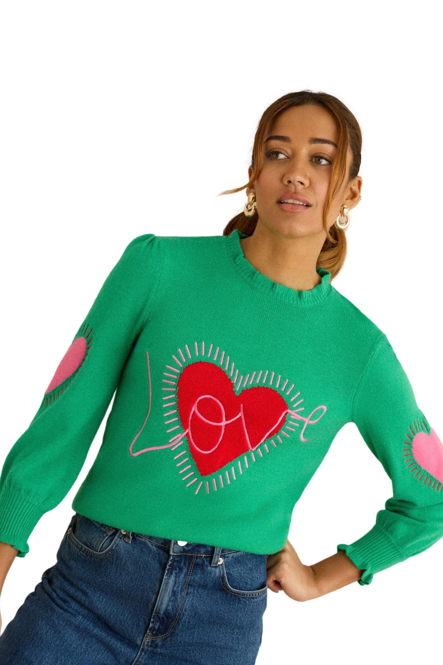 Love & Roses Strickpullover Love & Roses Kurzarm-Strickpullover, Herz-Detai günstig online kaufen