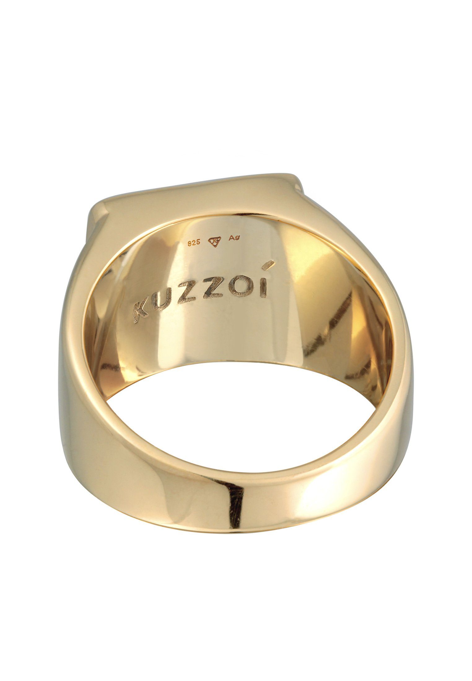 Symbol Kuzzoi 925 Anker Siegelring Herren Silber Oxidiert Siegelring Gold