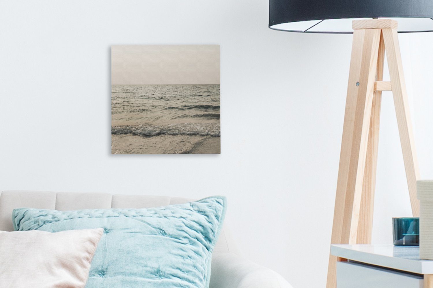 OneMillionCanvasses® Leinwandbild Meer Sommer - - Wohnzimmer Schlafzimmer (1 für Bilder Grün, Leinwand St)