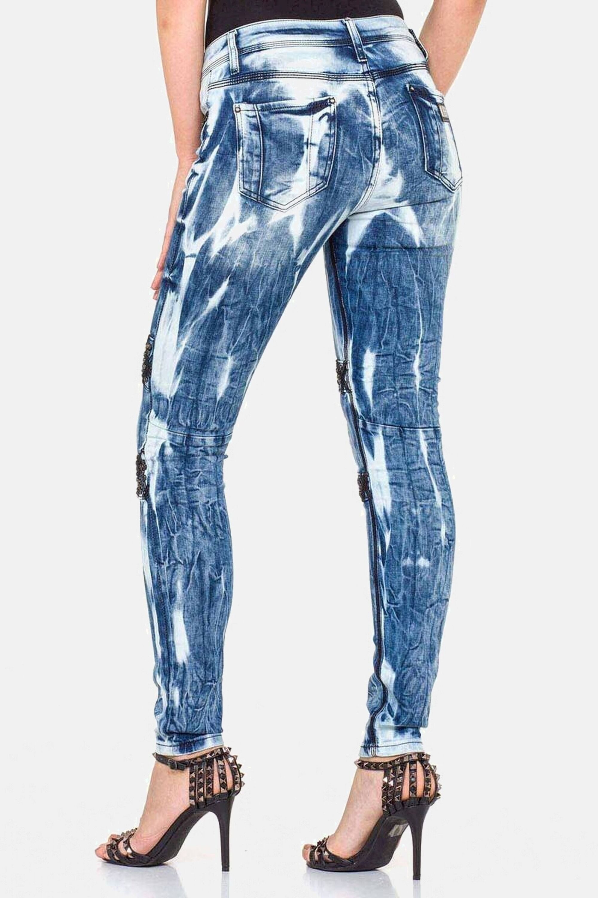 Cipo & Baxx Slim-fit-Jeans Jeans mit Ziersteinen, WD-368