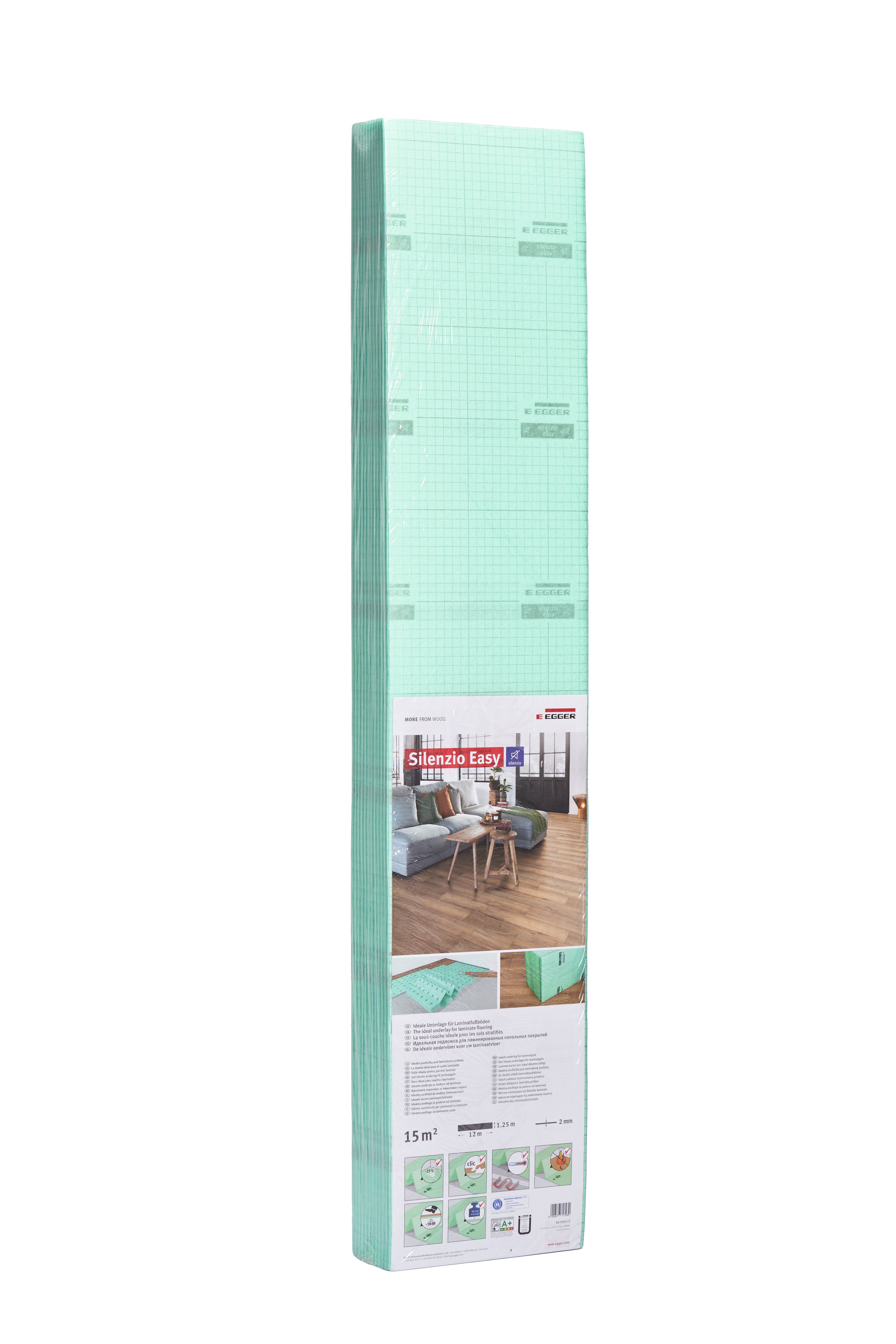 EGGER Trittschalldämmplatte EGGER Laminat Trittschalldämmung Unterlagsmatte silenzio Easy, 15 m²