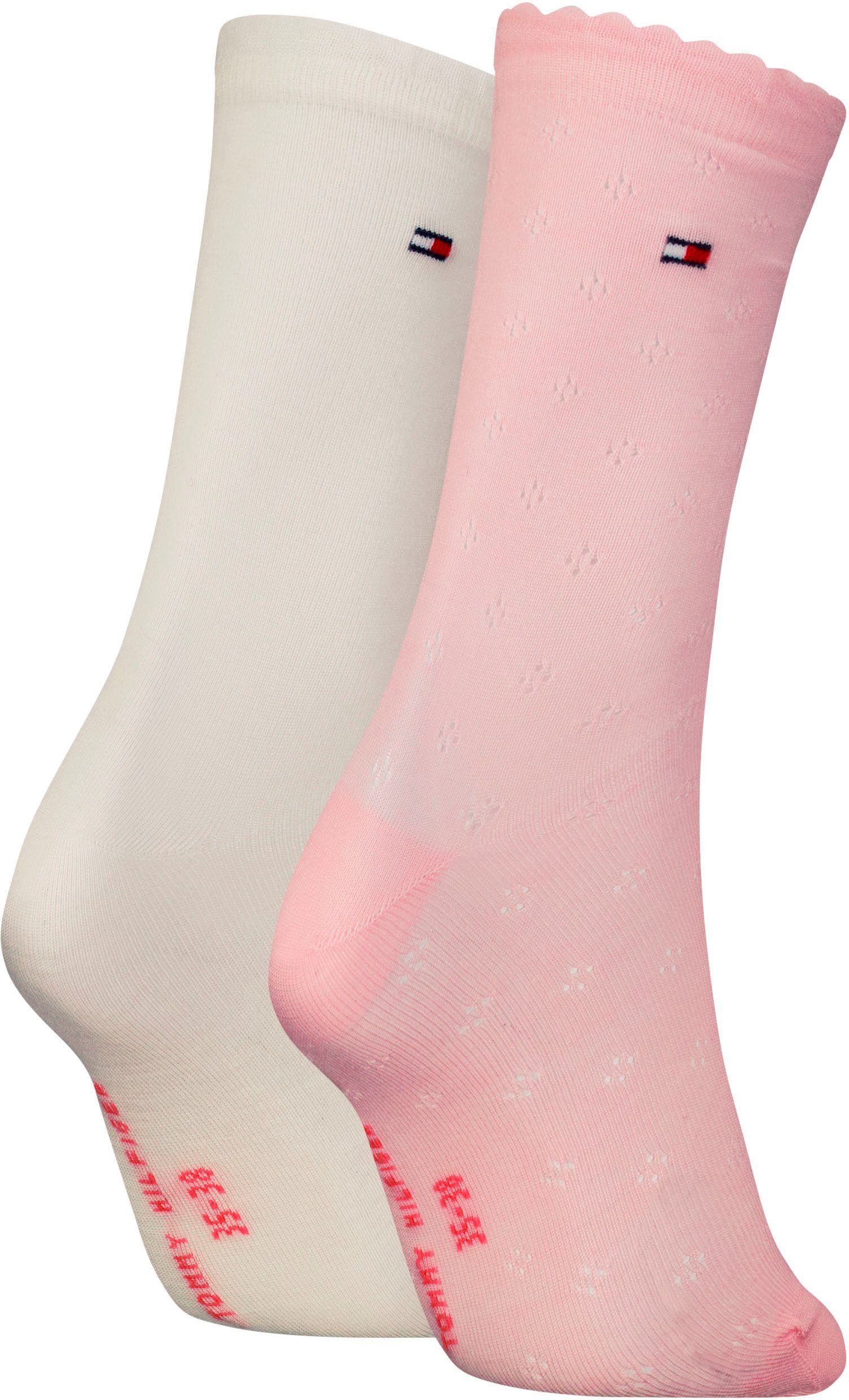 Socken pink Bund, der Hilfiger (2-Paar) nicht einschneidet lockerer Tommy