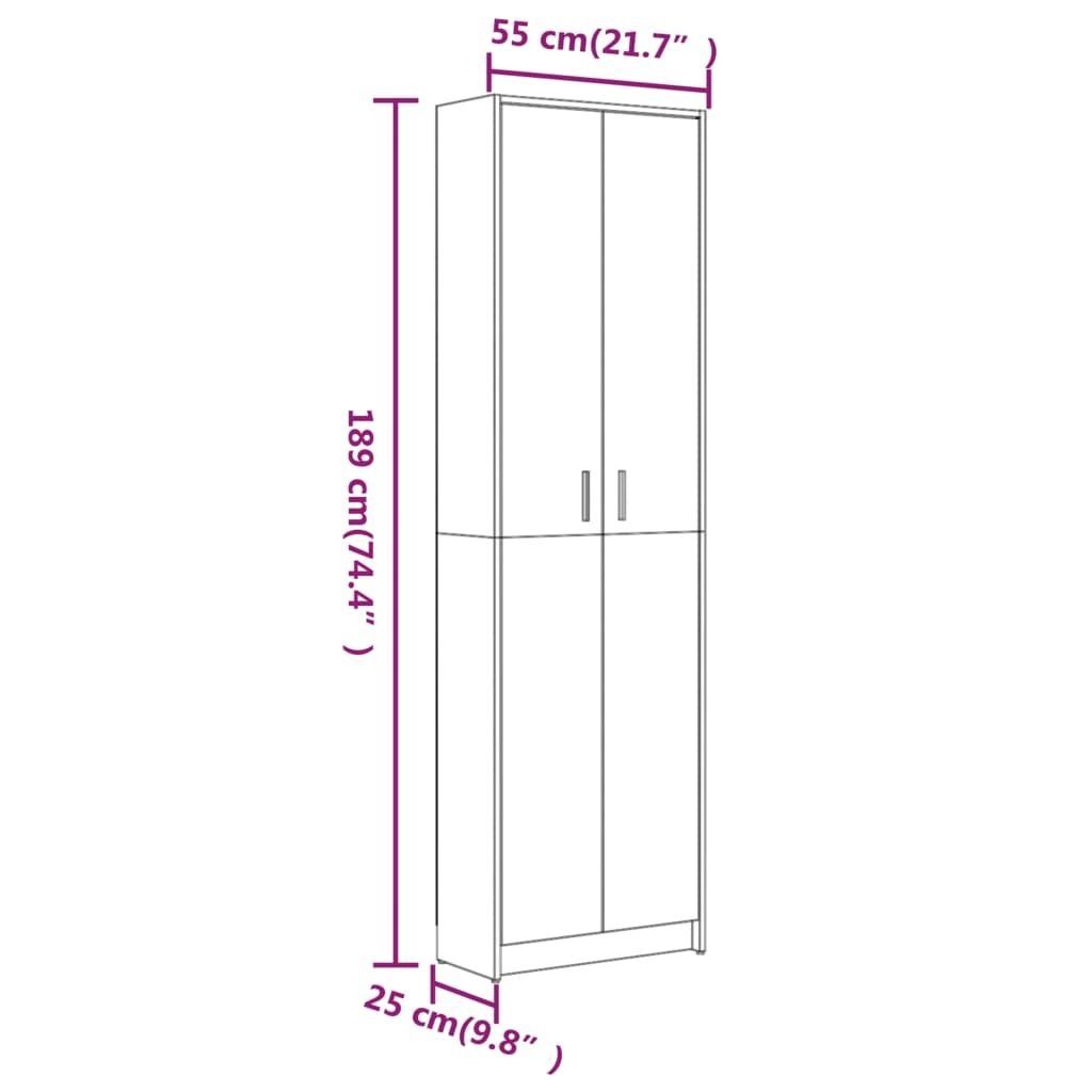 Türen in 2 Eichen-Optik 25x55x189 möbelando 3002978 Hochschrank mit (LxBxH: cm) Braun