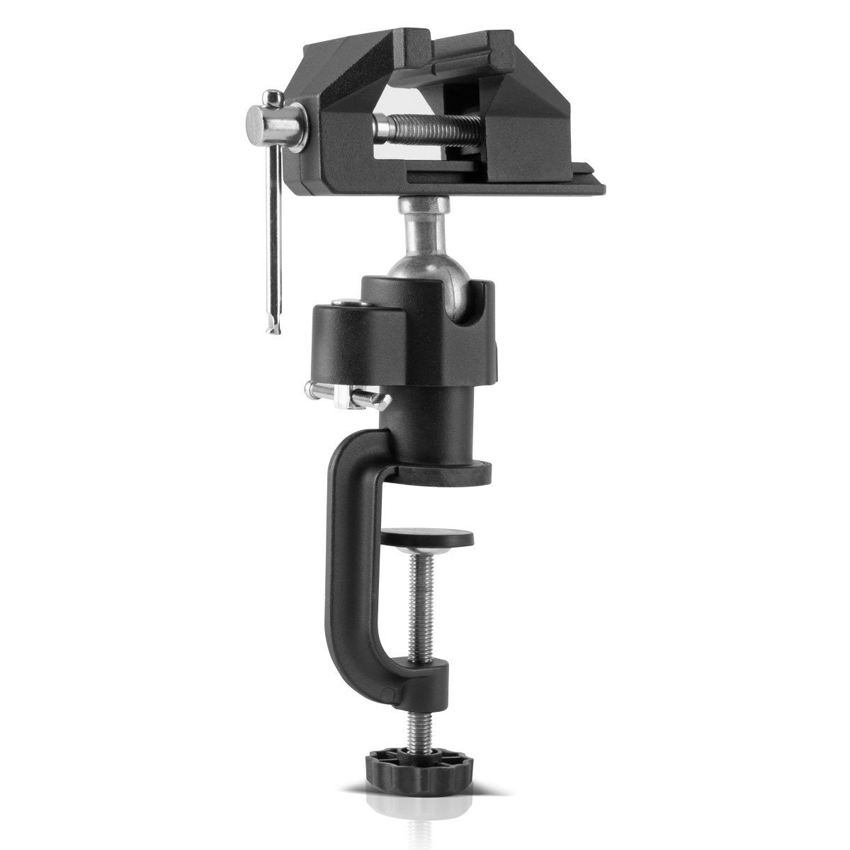 STAHLWERK Schraubstock TS-50 ST Tischschraubstock mit Kugelgelenk, Packung, 1-St., Einzel, Flexibler Parallelschraubstock