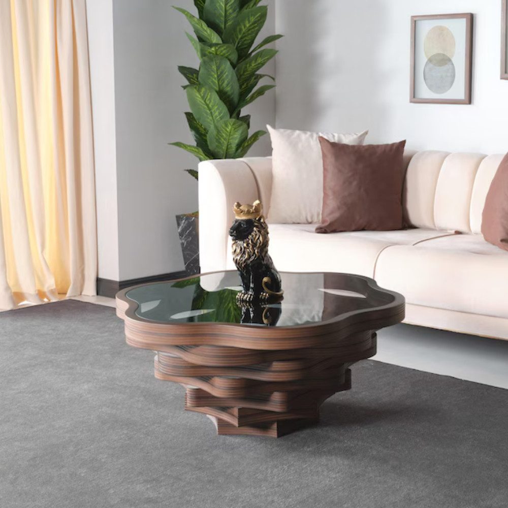 alesvelt Couchtisch Couchtisch rustikal handgefertigt Nussbaum, Beistelltisch massiv (1-Tisch), handgefertigt, verschiedene Größen