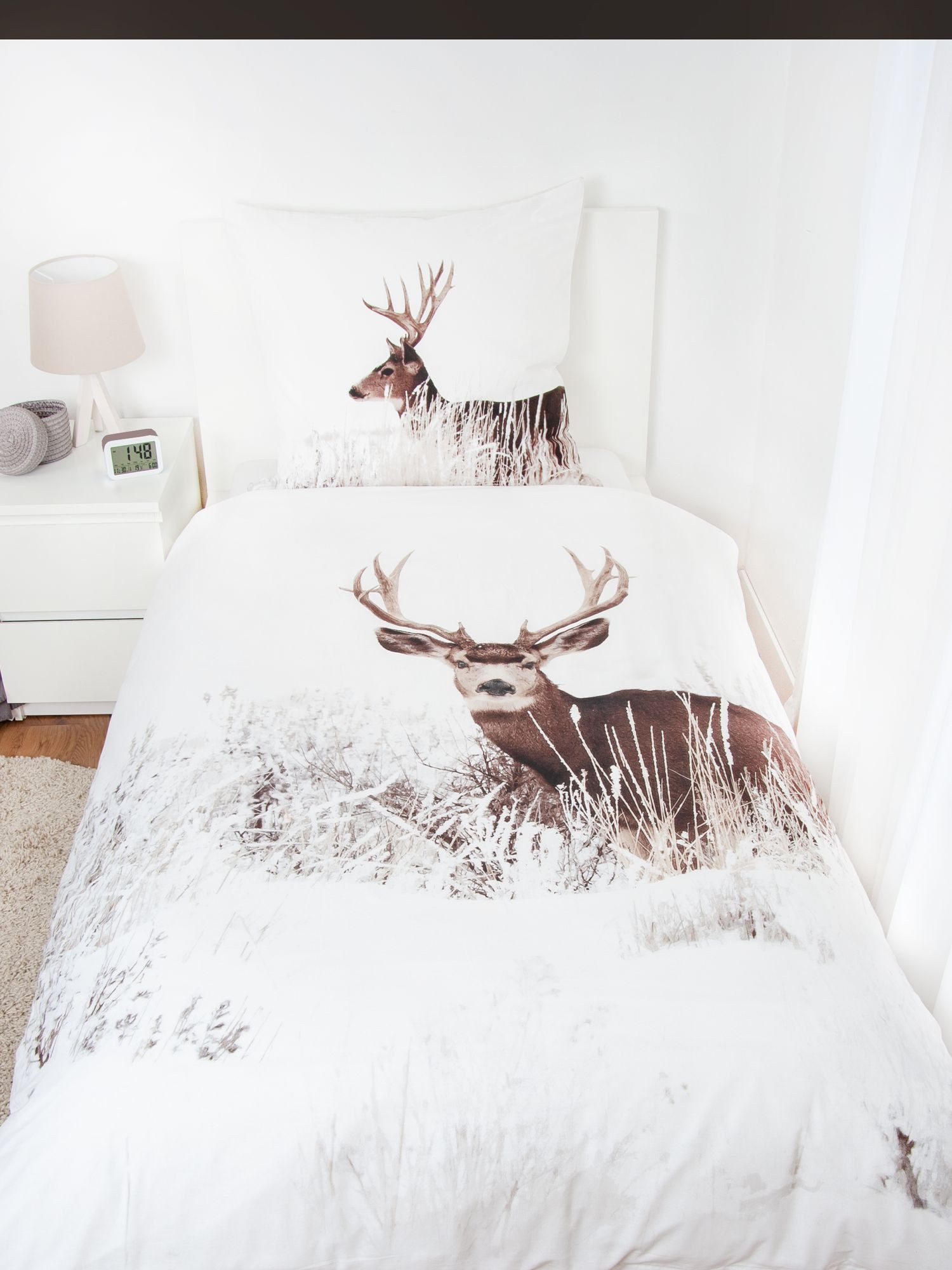 Herding Kinderbettwäsche Flanell Bettwäsche Set Winterlandschaft günstig online kaufen