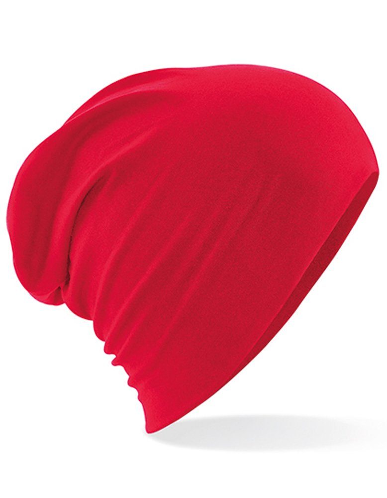 Goodman Design Beanie Baumwoll Slouch Beanie Dichtes Baumwoll-Mikrostrick Classic Red