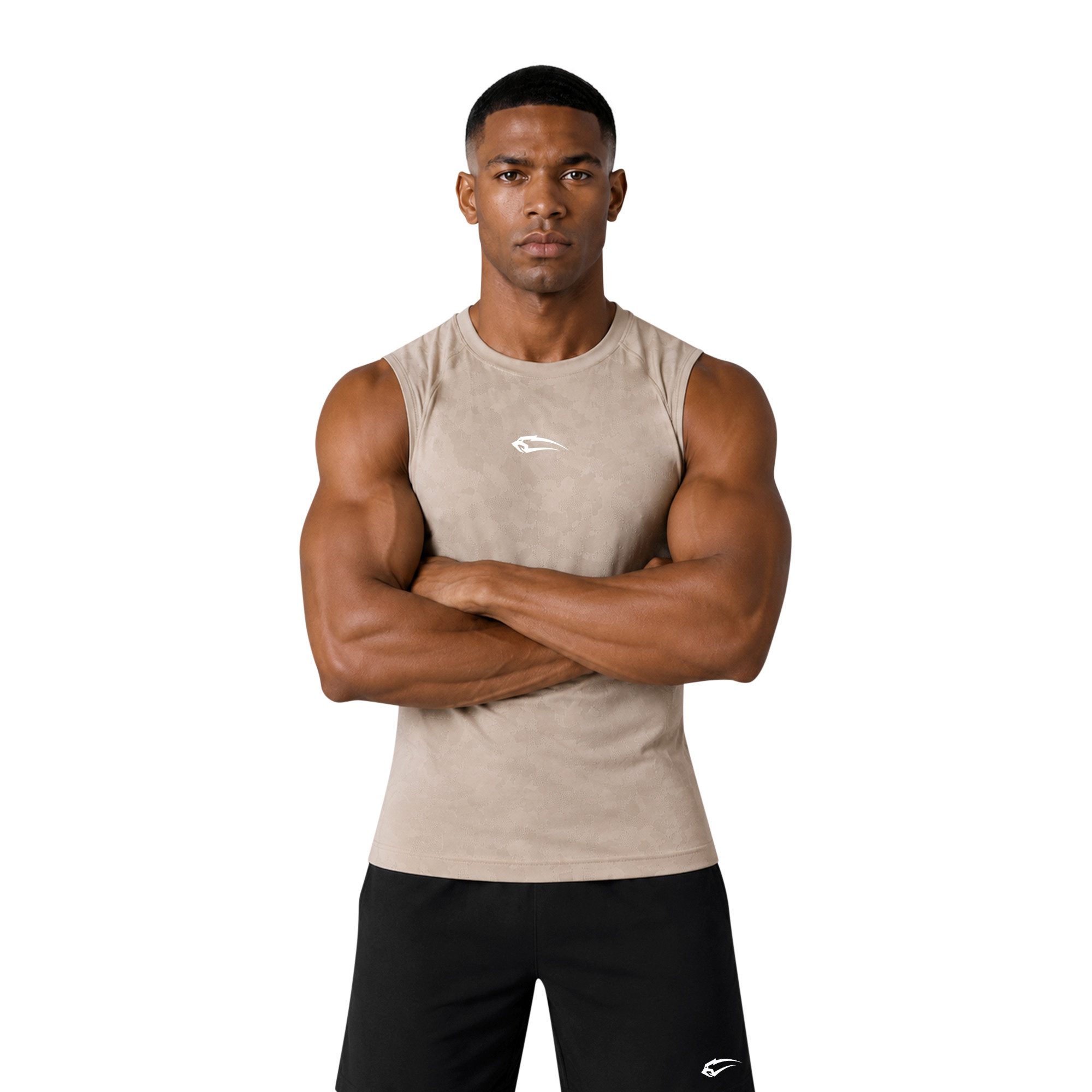 Smilodox Tanktop Varek Herren, Compression Top, Shaped Fit, Camouflage, Gymwear Compression Fit, Seamless, atmungsaktiv, Body Mapping, Stretch