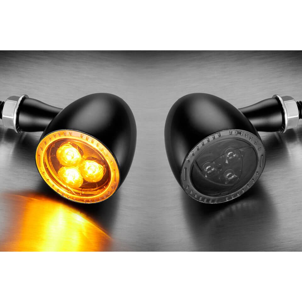 Kellermann Blinker LED-Blinker Bullet 1000 Dark, schwarz, getöntes Glas