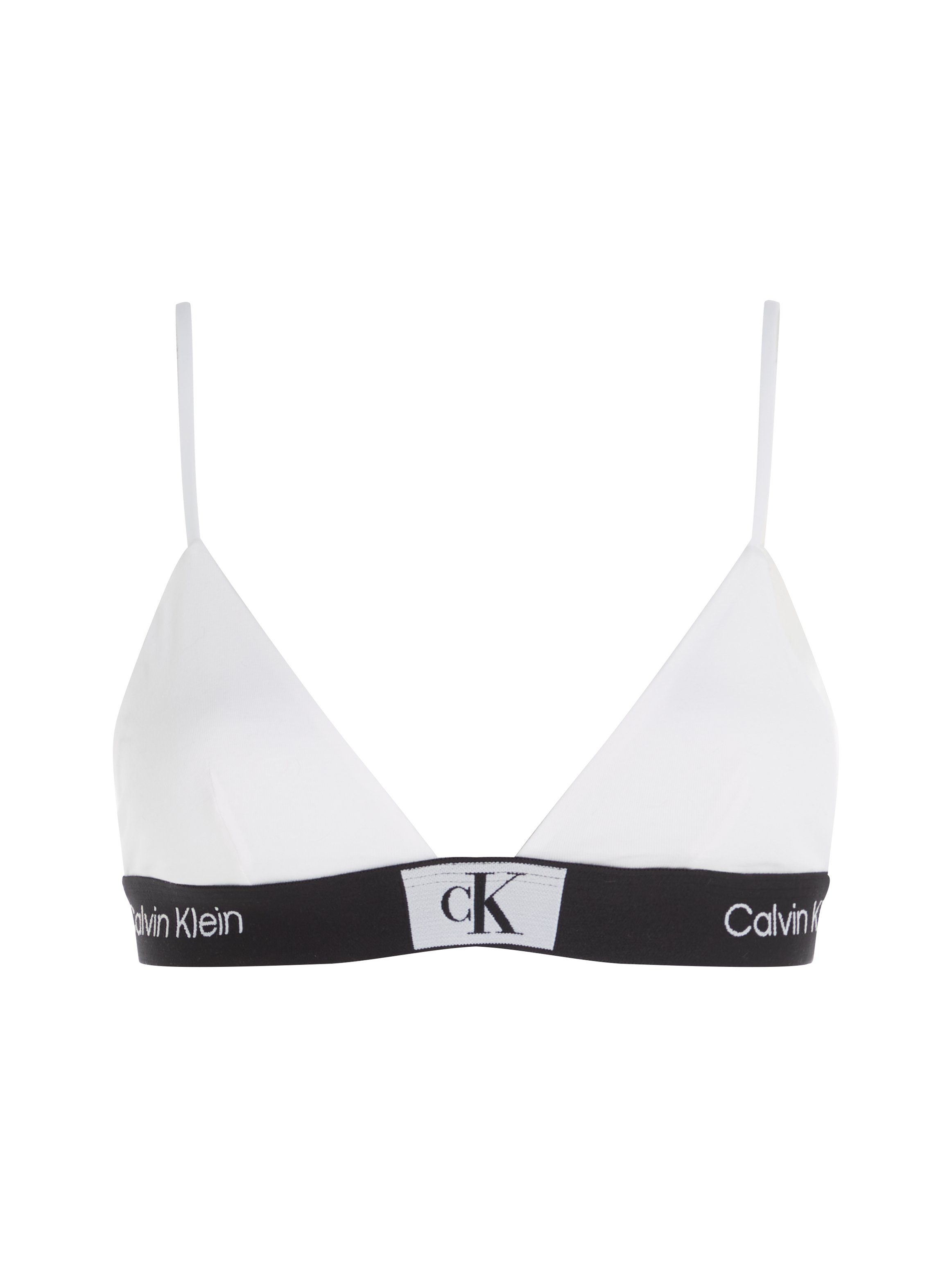 mit WHITE dem Klein Calvin Underwear Logoschriftzügen UNLINED Unterband auf Triangel-BH TRIANGLE