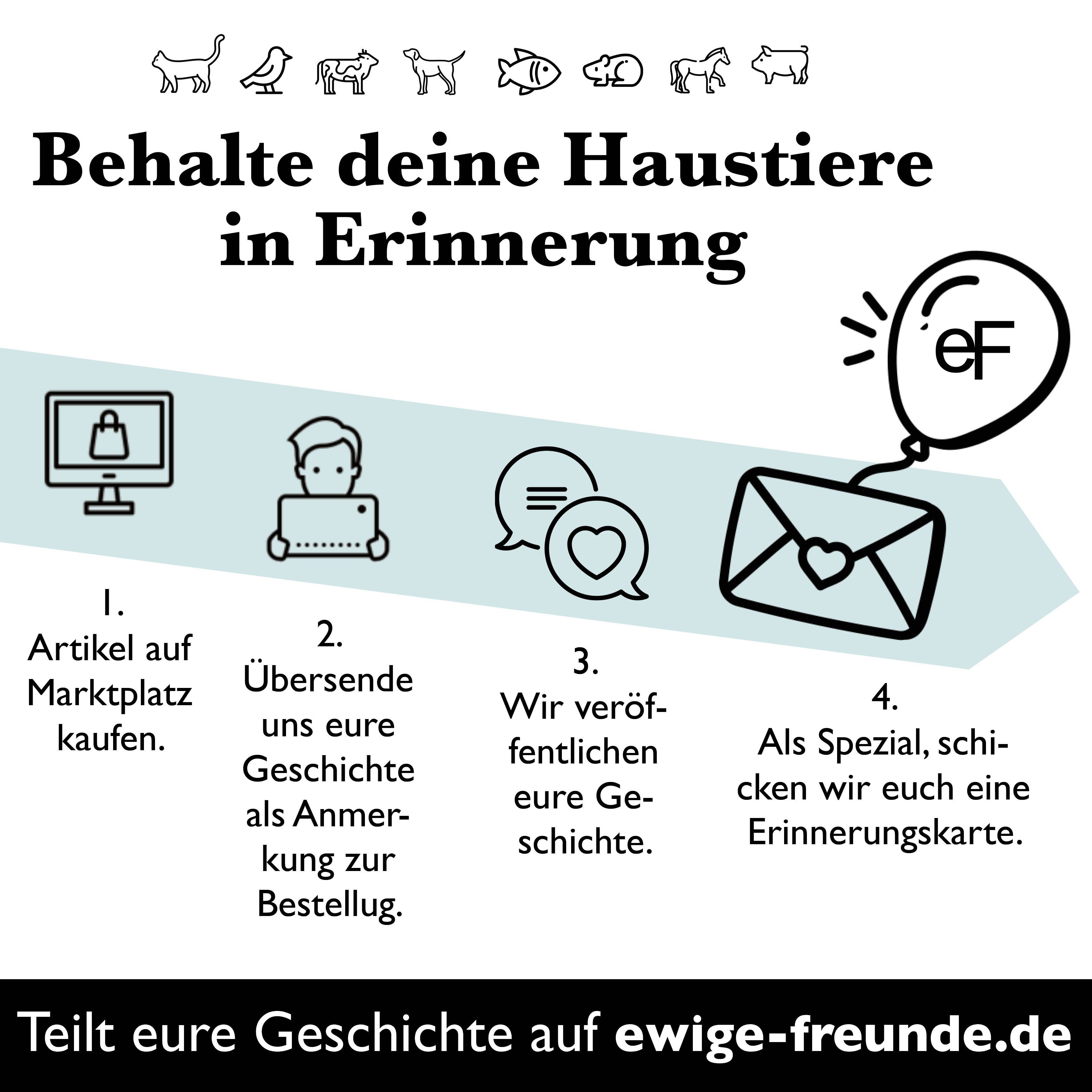 eF Tierhaus DEINE Trauer, EURE GESCHICHTE auf ewige Freunde - tierisches Andenken, - Bekannt aus TV.