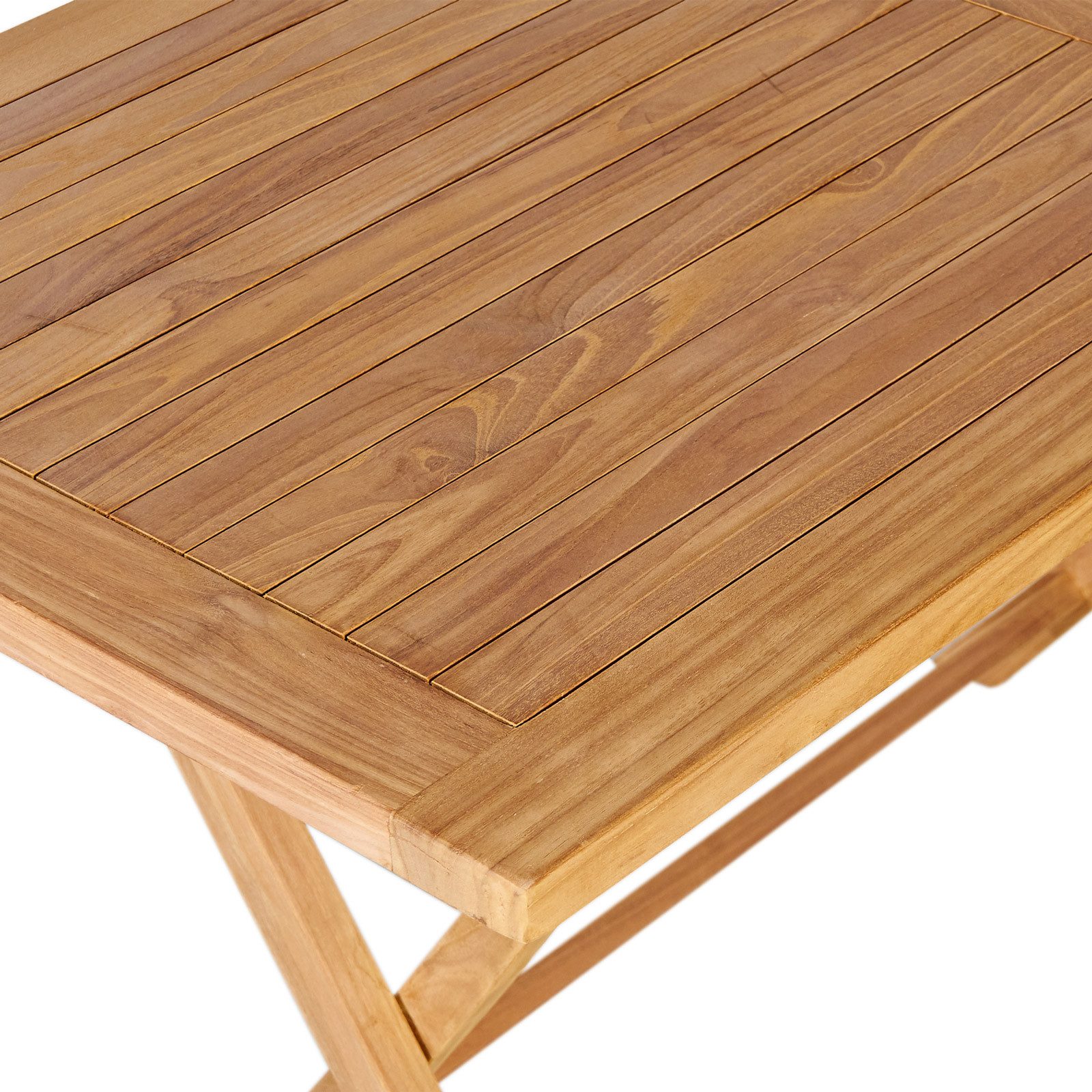 Garland Gartentisch Bari, Balkontisch 125x60x75 cm Teak Holz SVLK Zertifiziert Klappbar