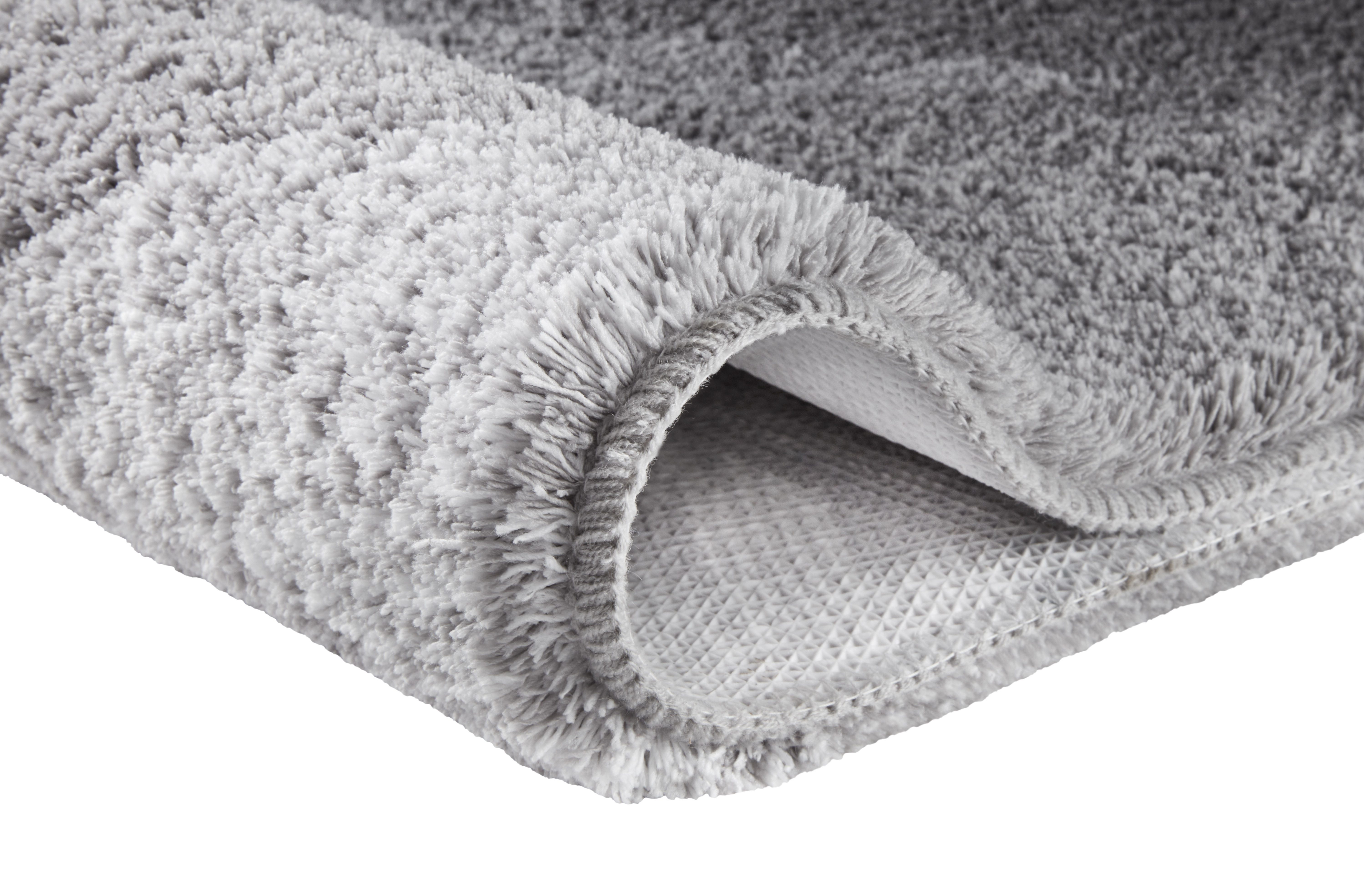 MEUSCH Badematte Greta, Badvorleger, Badezimmer Teppich, Höhe 20 mm, rutschhemmend beschichtet, fußbodenheizungsgeeignet, Polyester, wellenförmig, Badteppich mit dezentem, meliertem Blattmotiv