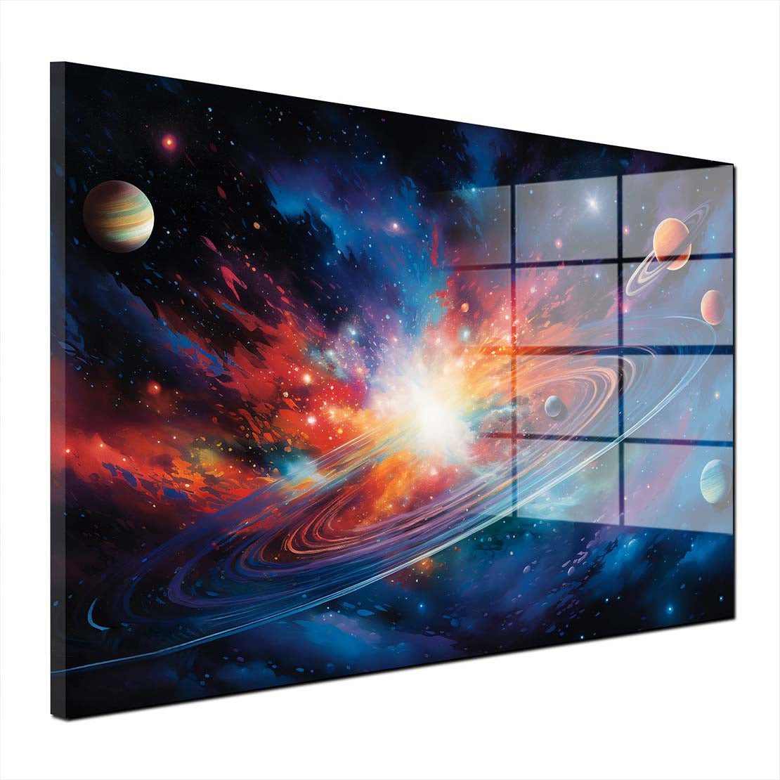Artedinoi Acrylglasbild Universum Weltraum Acrylglas Wandbild Bild Wanddeko Wohnzimmer XL