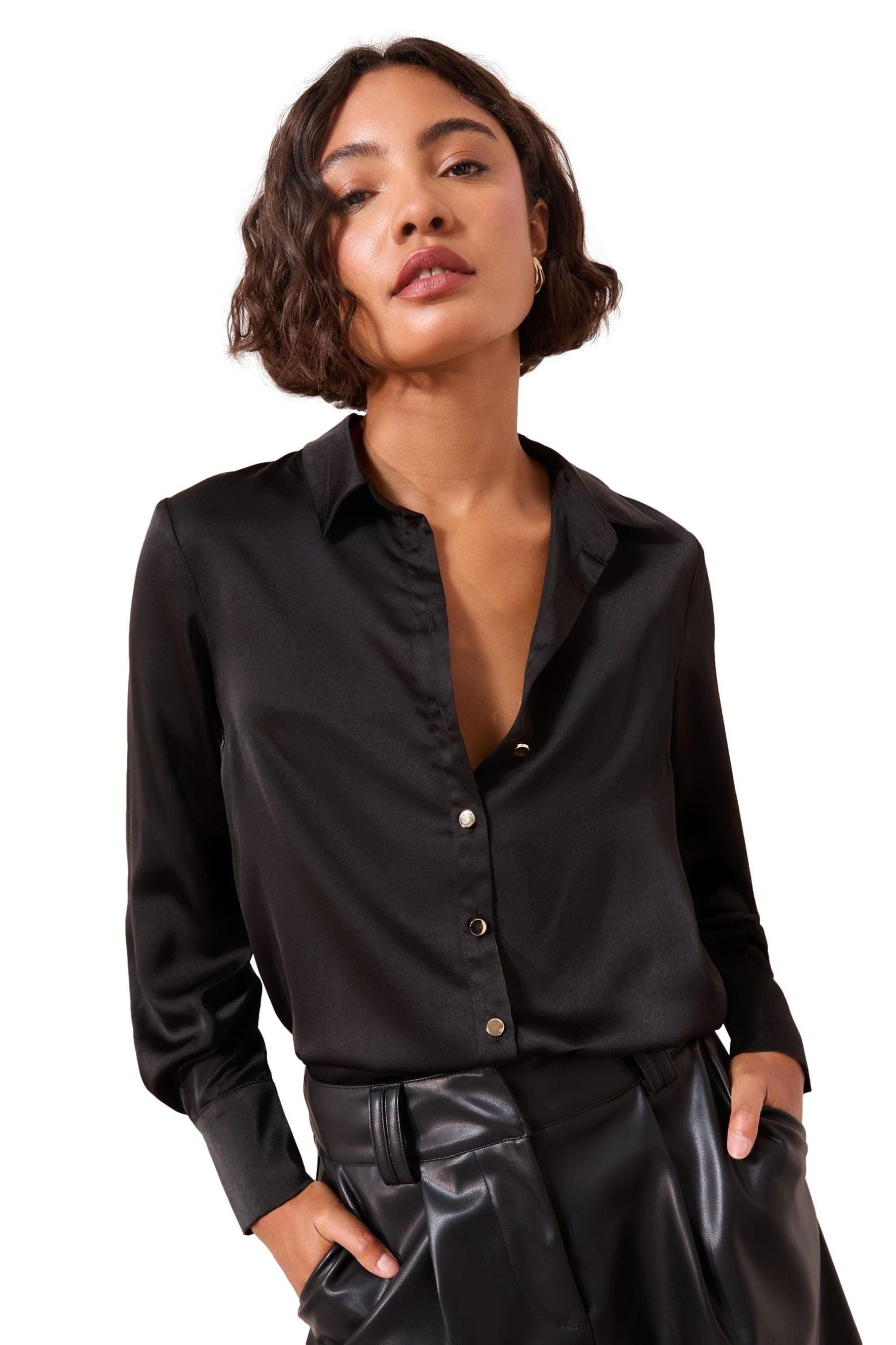 Friends Like These Hemdbluse Friends Like These Durchgeknöpfte Satinbluse (1-tlg)