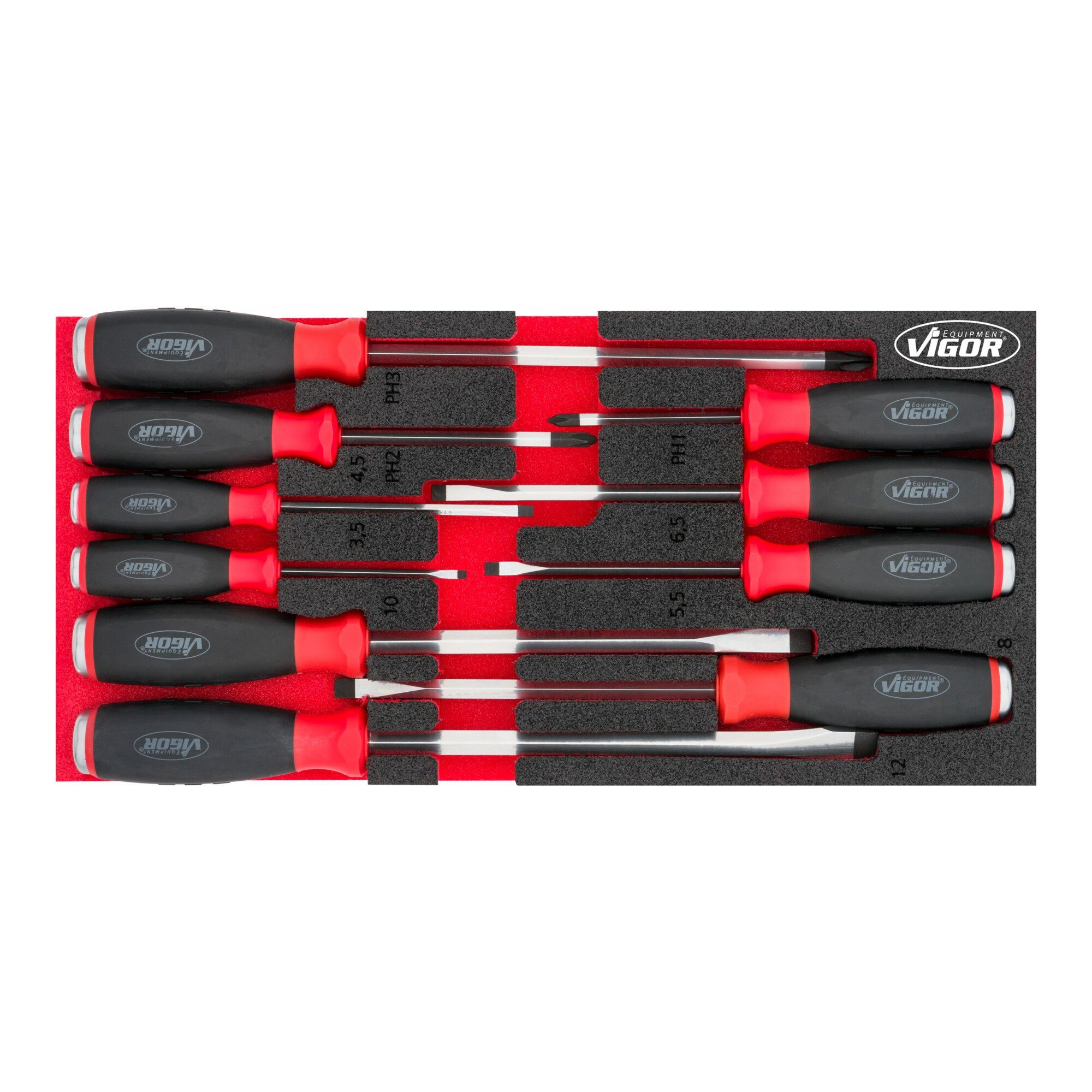 VIGOR Bit-Schraubendreher VIGOR Schlagkappen-Schraubendreher-Satz V5068 Anzahl Werkzeuge: 9
