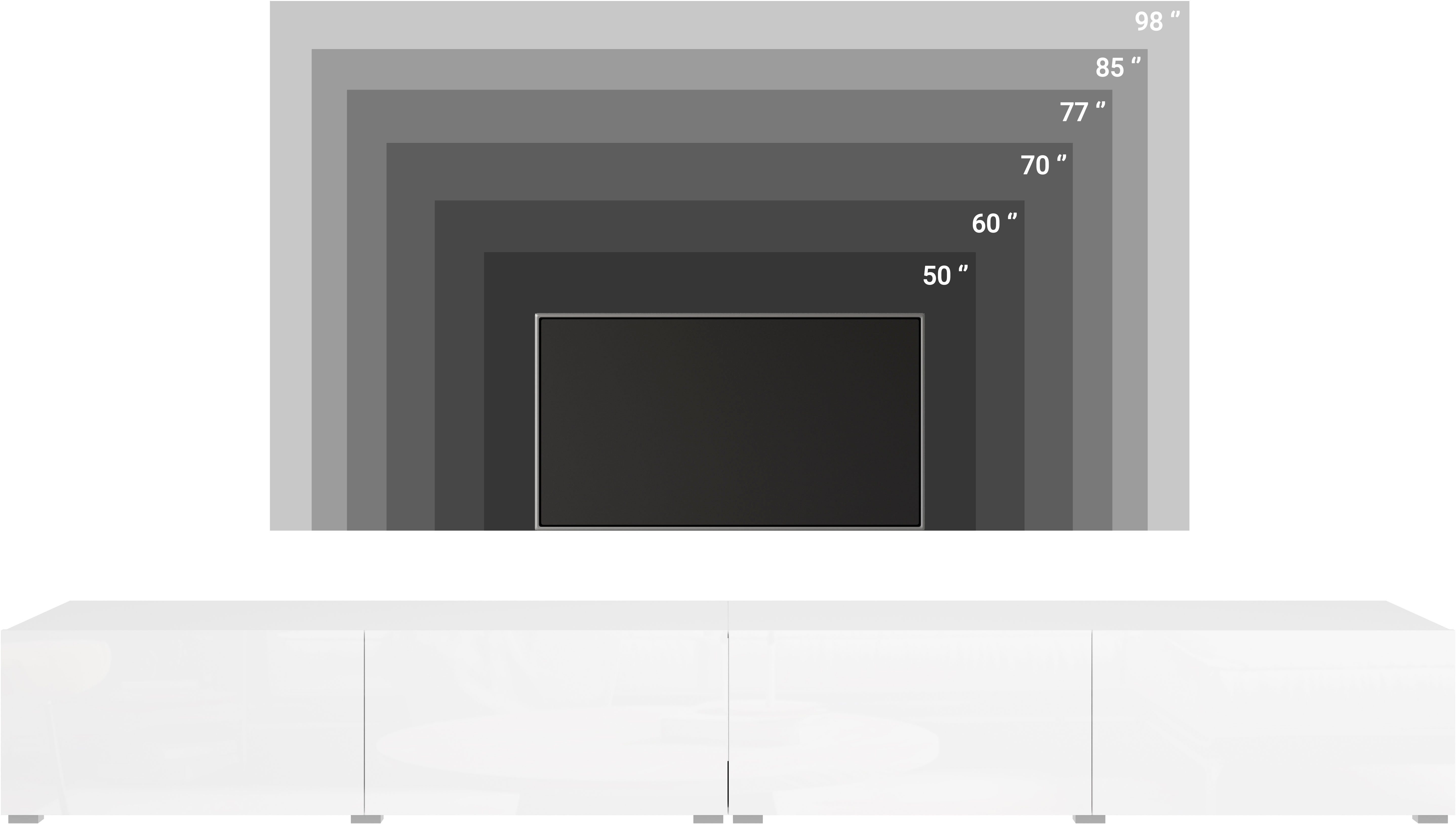 OTTO home Lowboard Denver Erlebe die Weltmeisterschaft im XXL-Format, Elegantes TV-Möbel 300 cm, speziell für bis zu 98-Zoll Fernseher – Bild 4 von 5