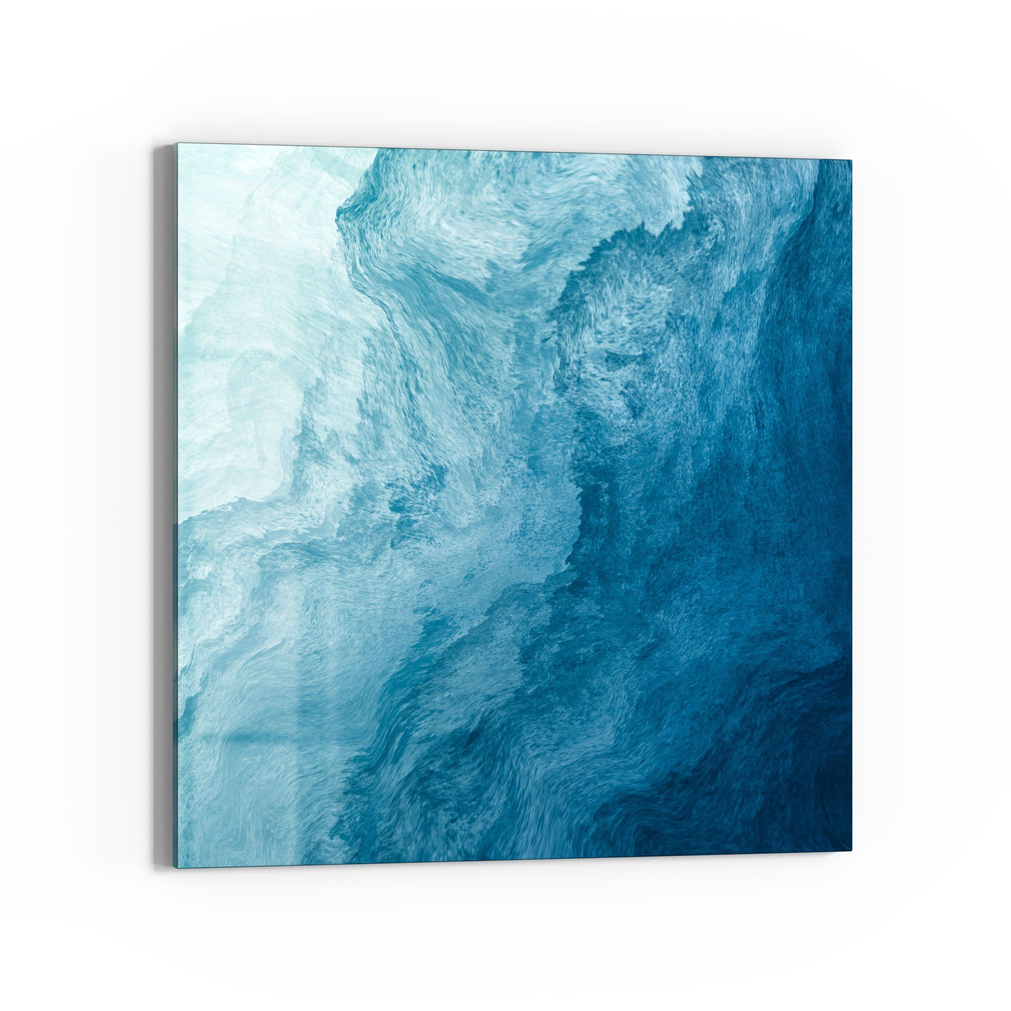 DEQORI Glasbild 'Aufgewühlte Wellen', 'Aufgewühlte Wellen', Glas Wandbild Bild schwebend modern