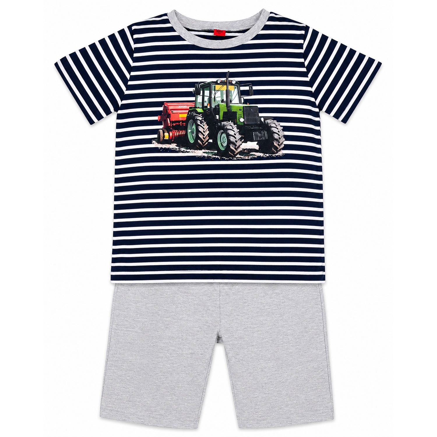 T-Shirt Jungen Shorty Pyjama'Traktor' 33157, Stripe Navy