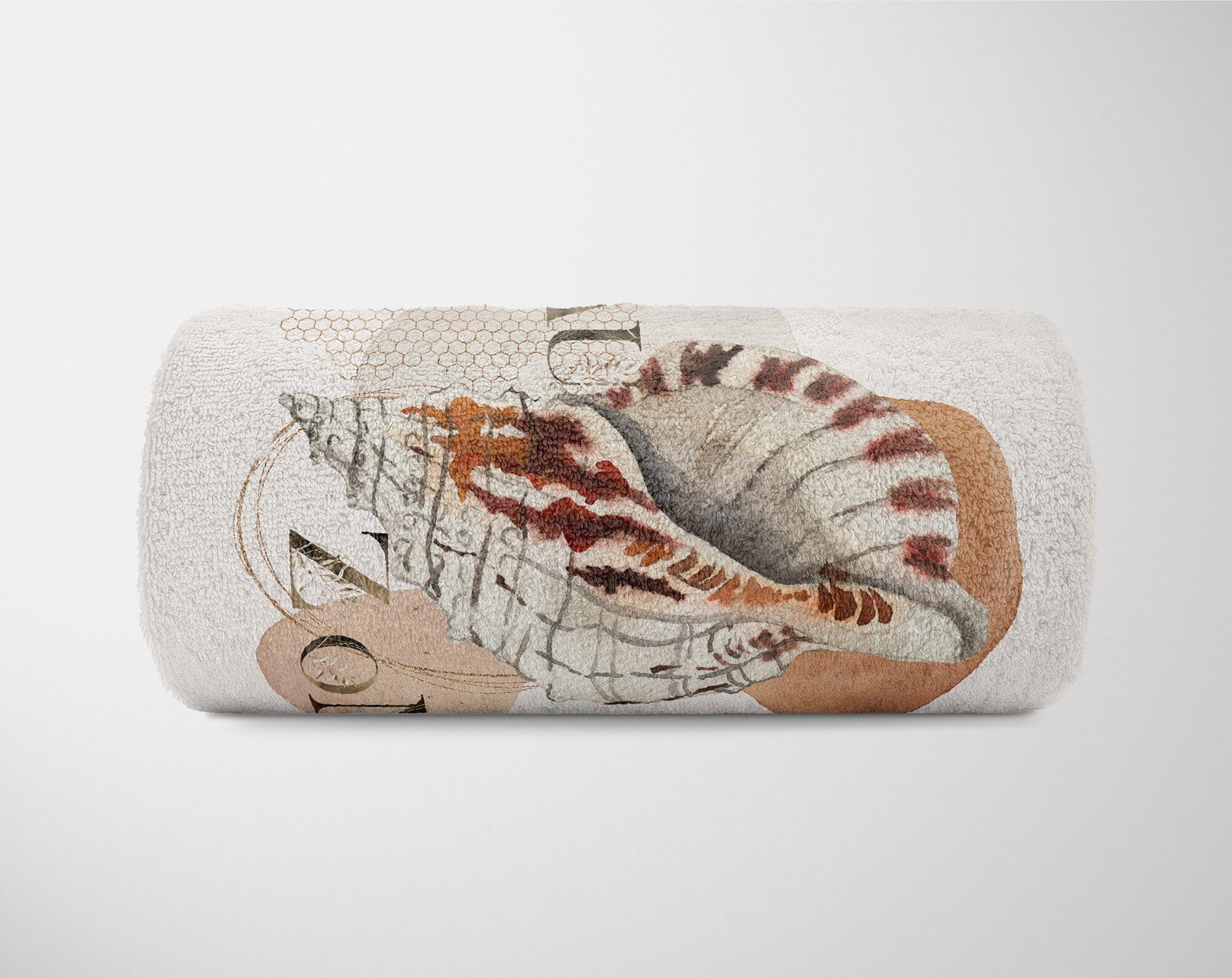 Ozean Motiv Kuscheldecke Strand, Handtücher Handtuch (1-St), Baumwolle-Polyester-Mix Art Strandhandtuch Muschel Handtuch Kunstvoll Saunatuch Sinus