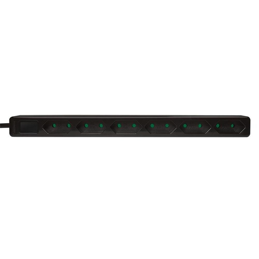 LogiLink Euro 6 fach Steckdosenleiste m), CEE CEE schmal, Stecker, (Kabellänge 1.5 schwarz 3400W, für 7/16