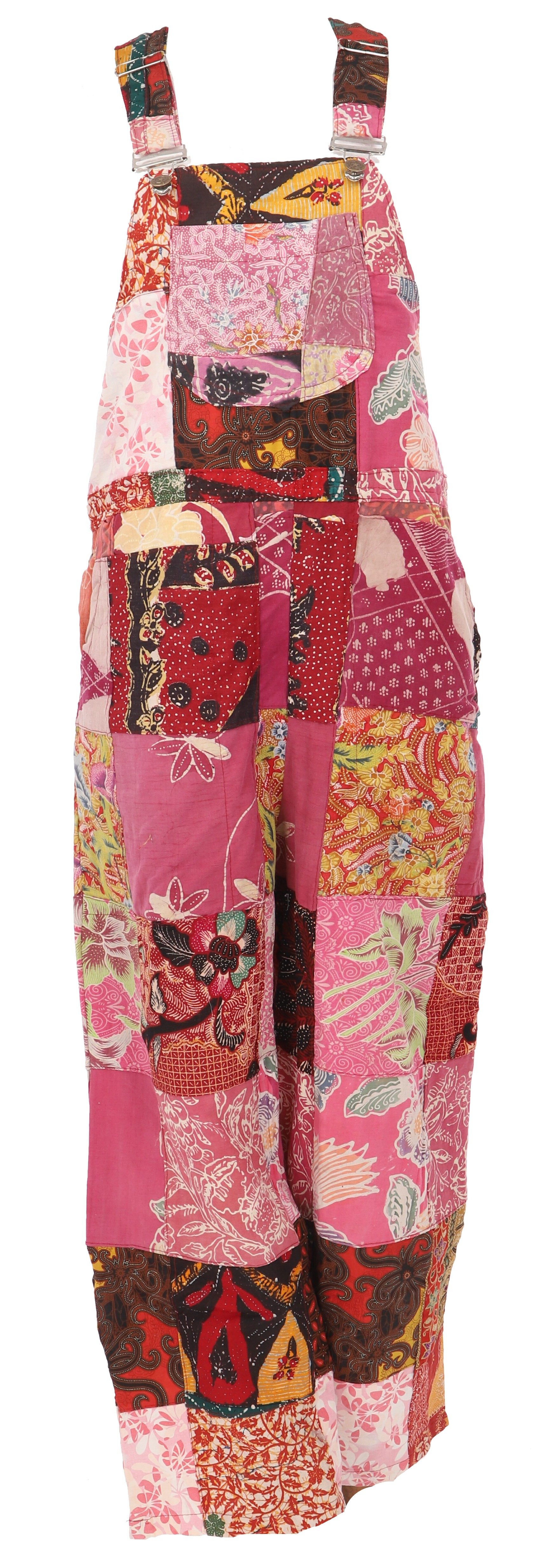 Guru-Shop Relaxhose Patchwork upcycling Latzhose, Unisex Boho.. Ethno Style, alternative Bekleidung