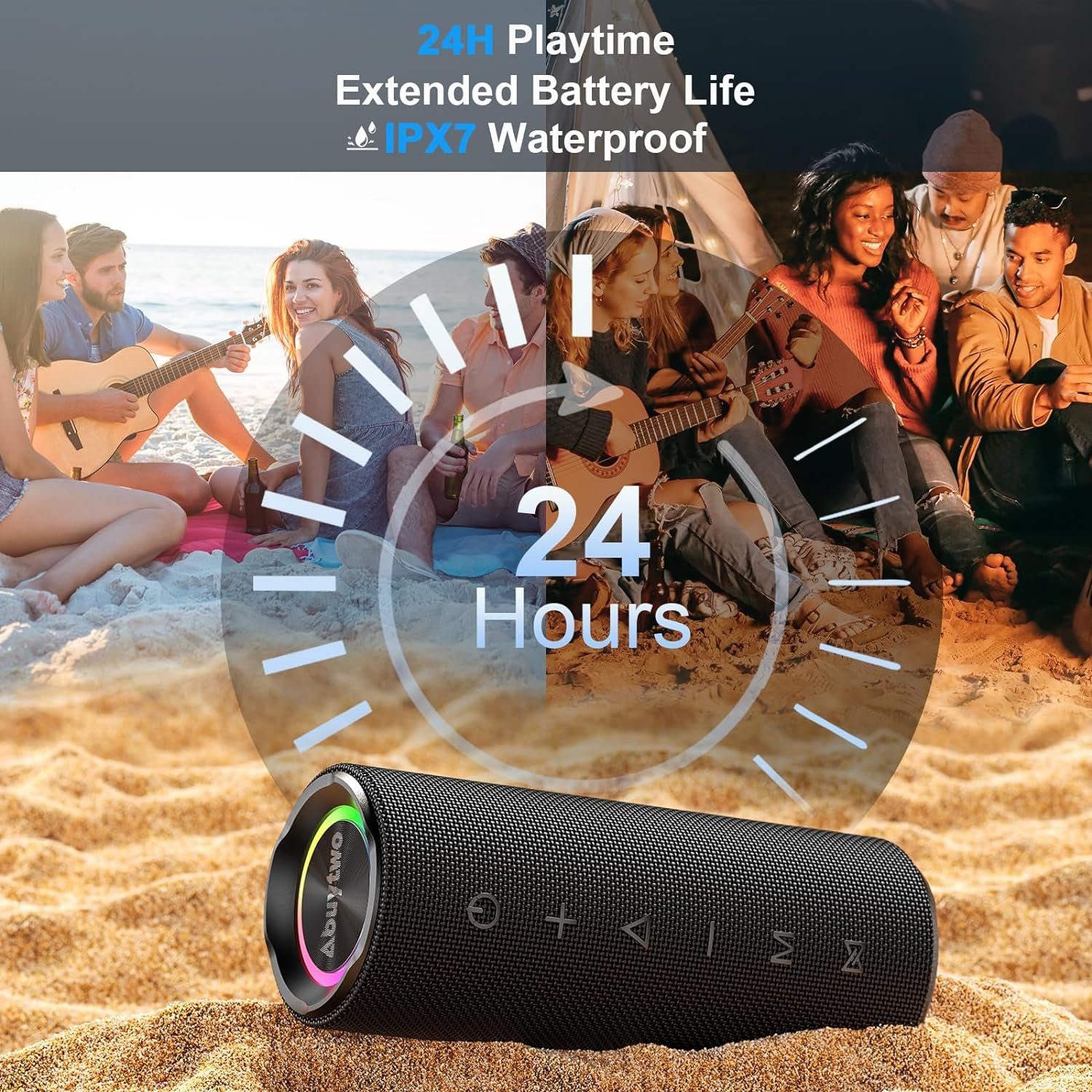 Led) Lautsprecher - (Bluetooth, Tragbarer Wireless IPX7 Abuytwo Wasserdicht Musikbox Stereo Bluetooth Lautsprecher Mit
