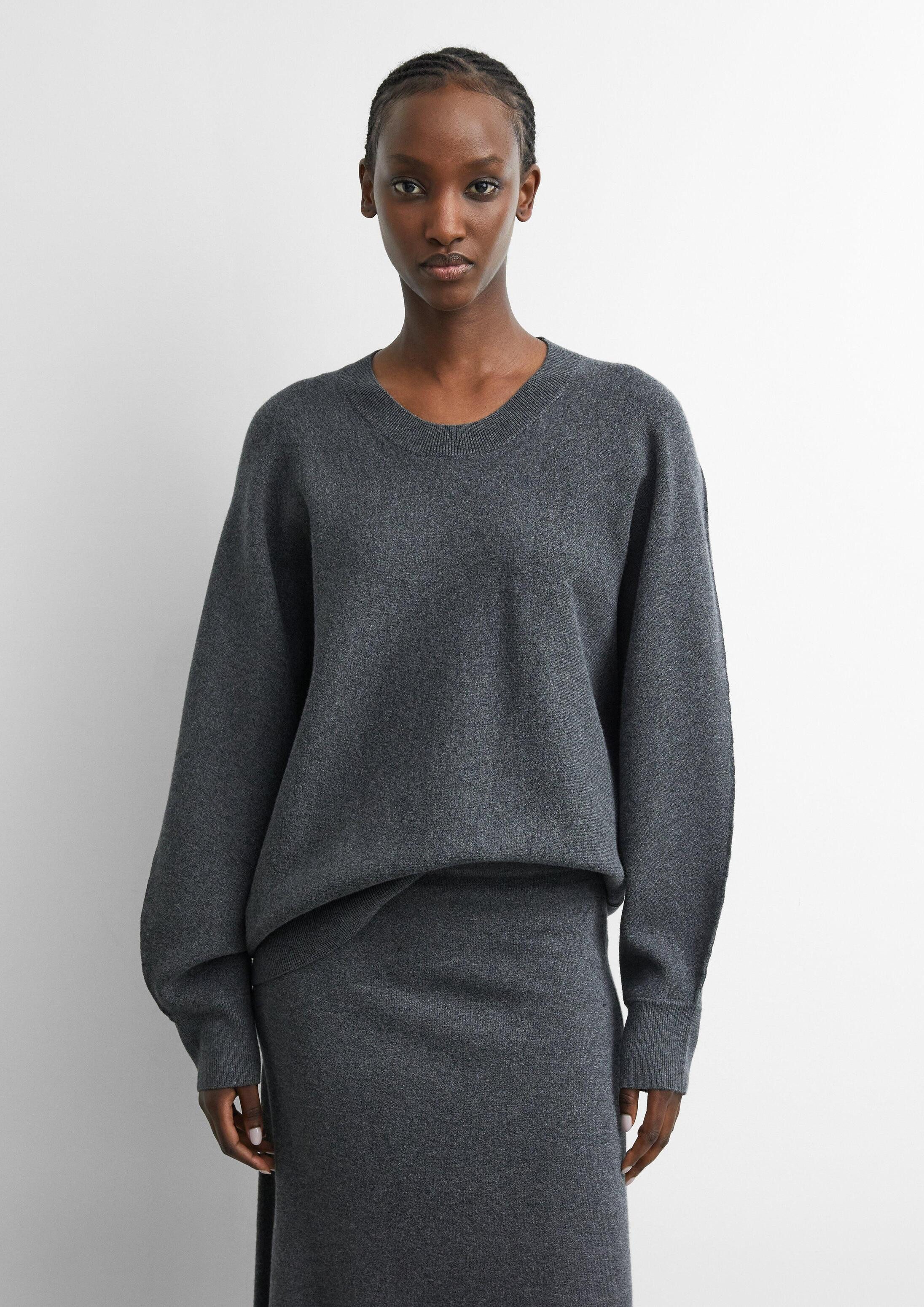 comma Longpullover Strickpullover Oversize-Strickpullover mit Fledermausärmeln