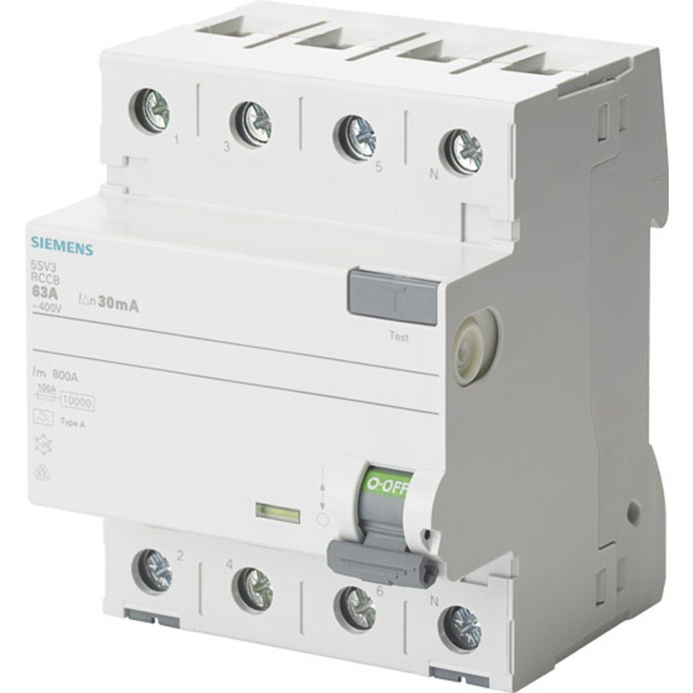 Sicherheitsrelais Siemens 5SV33424 5SV3342-4 Fehlerstrom-Schutzschalter B 4polig 25 A