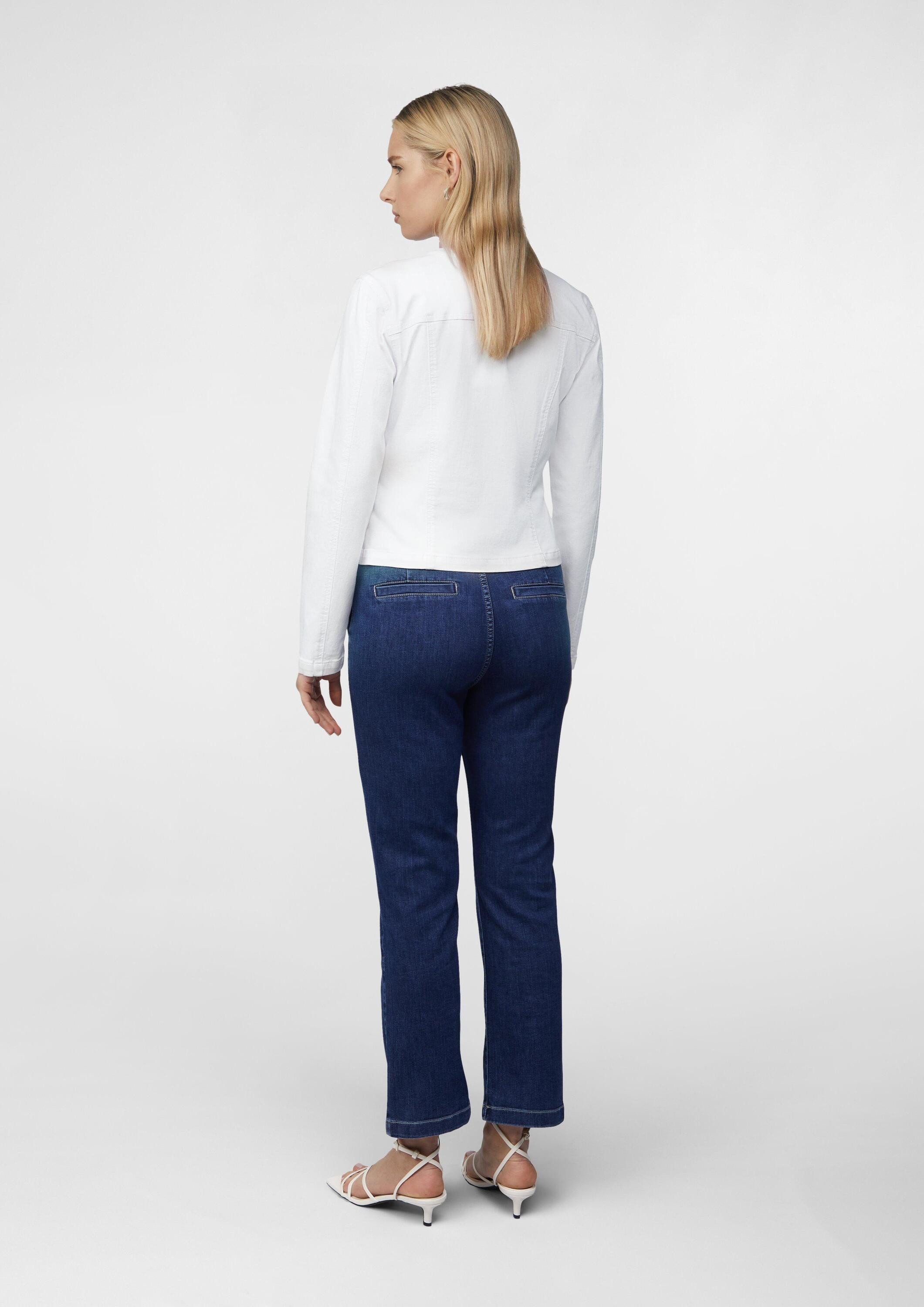 comma Funktionsjacke Indoor-Jacke Taillierte Jeansjacke mit Waschung