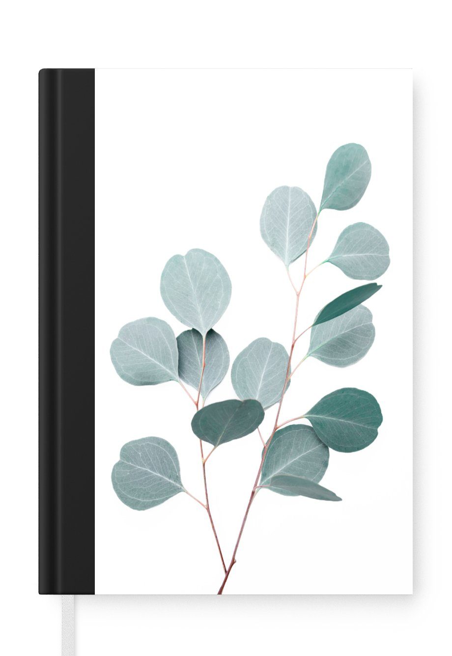 MuchoWow Notizbuch Pflanzen - Grün - Weiß - Natur, Journal, Merkzettel, Tagebuch, Notizheft, A5, 98 Seiten, Haushaltsbuch