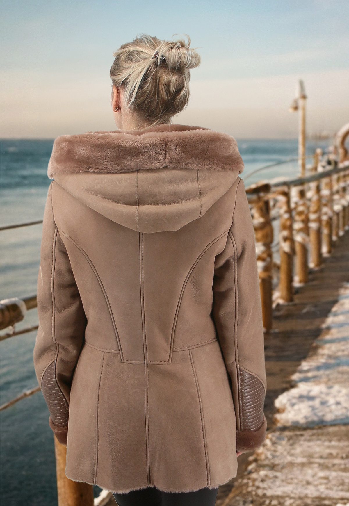 Hollert Winterjacke Lammfelljacke Lena Beige – Bild 5 von 5
