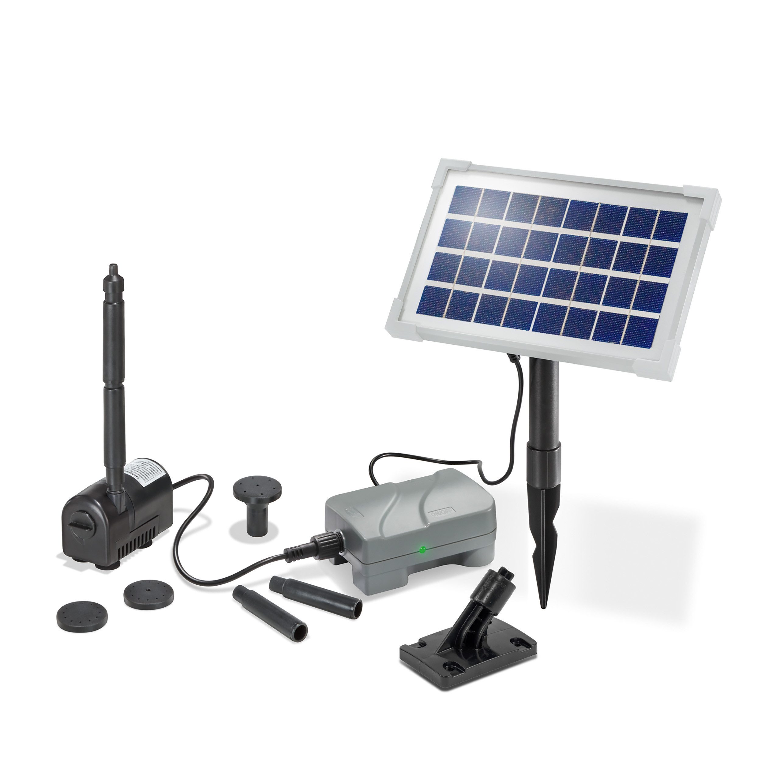 esotec Solarpumpe 3,5/175 Teichpumpenset mit Akkubox, 175l/h, 3,5Wp Solarmodul 101709 (Komplettset)