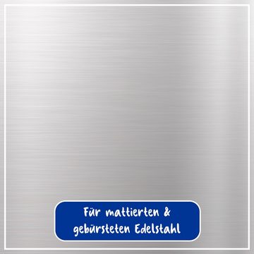 poliboy 99A1101, 2er Edelstahl Pflege matt mit Baumwolltuch Edelstahlreiniger (für Aluminium oder Edelstahl - Made in Germany)