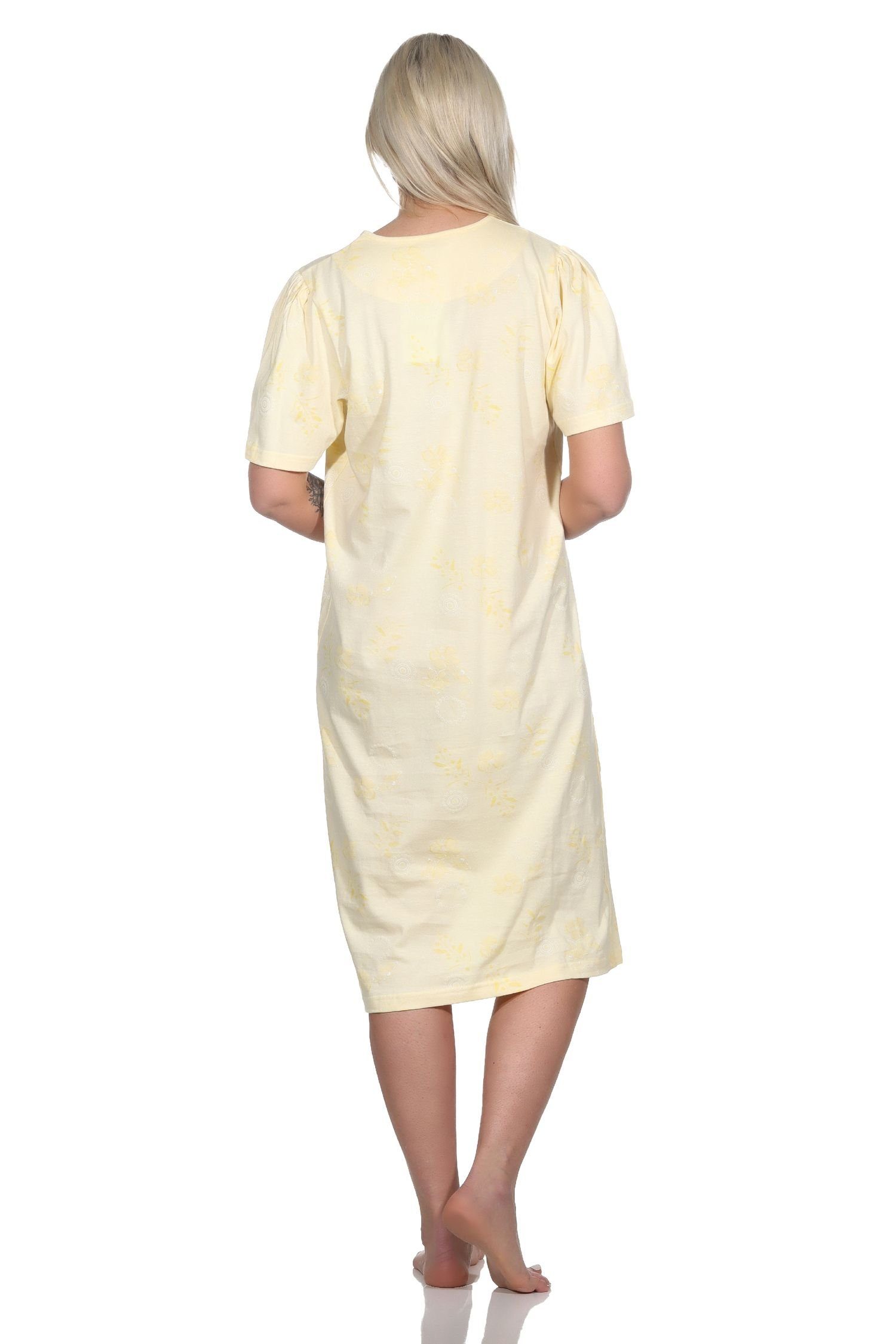 vanille Design Damen klassischen im Nachthemd Nachthemd fraulichen kurzarm Normann
