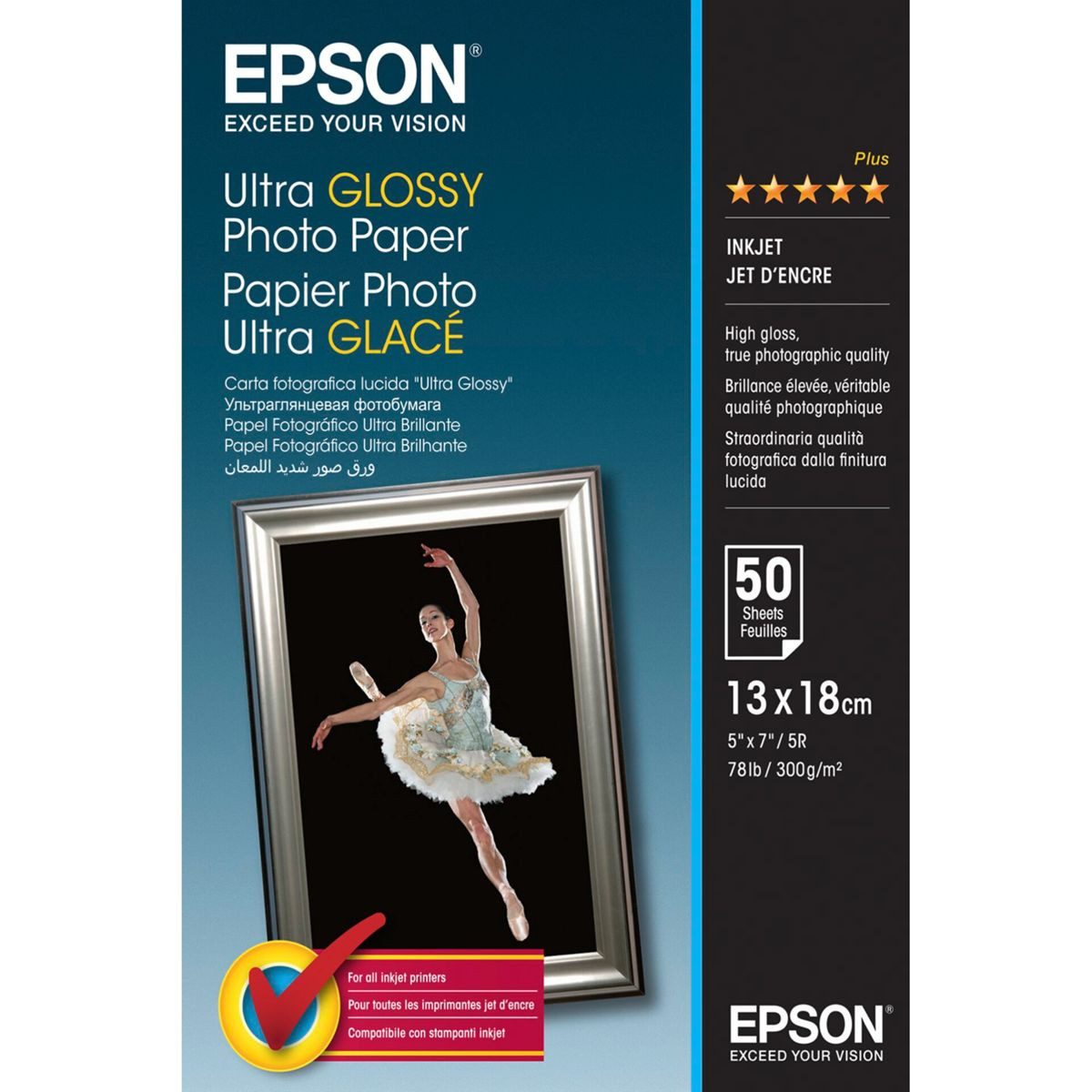 Epson Druckerpapier Ultra Glossy Photo Paper 13x18 cm, 50 Bl., 300 g S