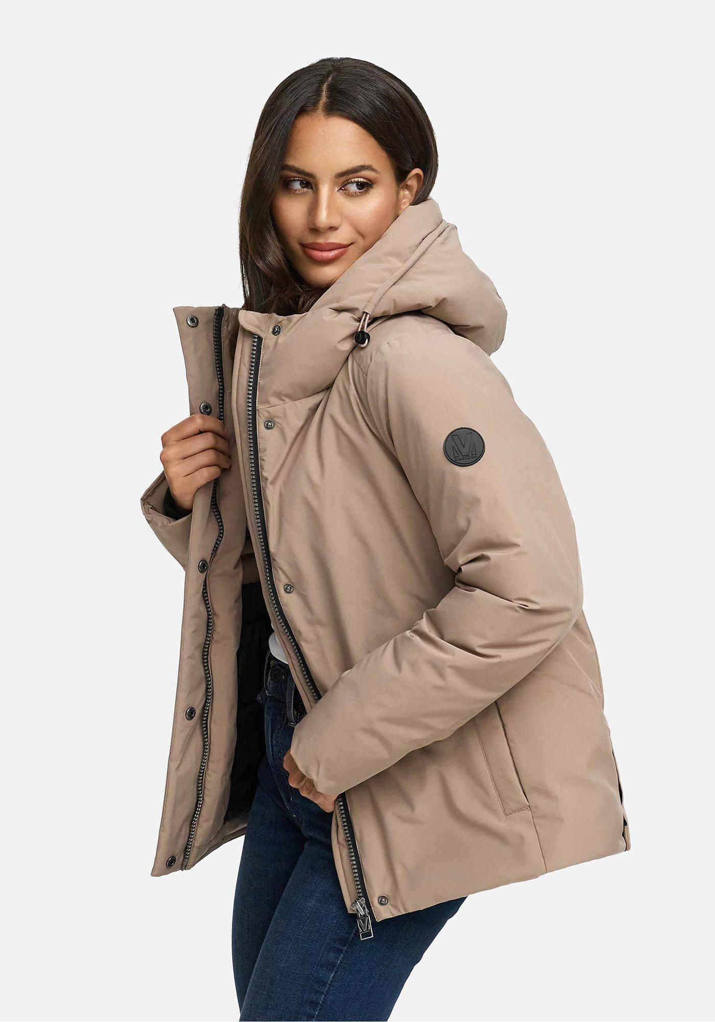 Marikoo Winterjacke Yeminaa warm für den Winter - hinten länger geschnitten
