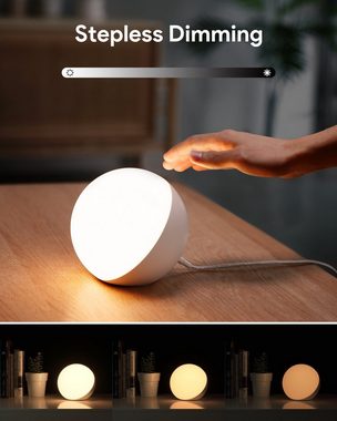 NAIPO Tischleuchte, LED Touch Control RGB Nachttischlampe Dimmbar