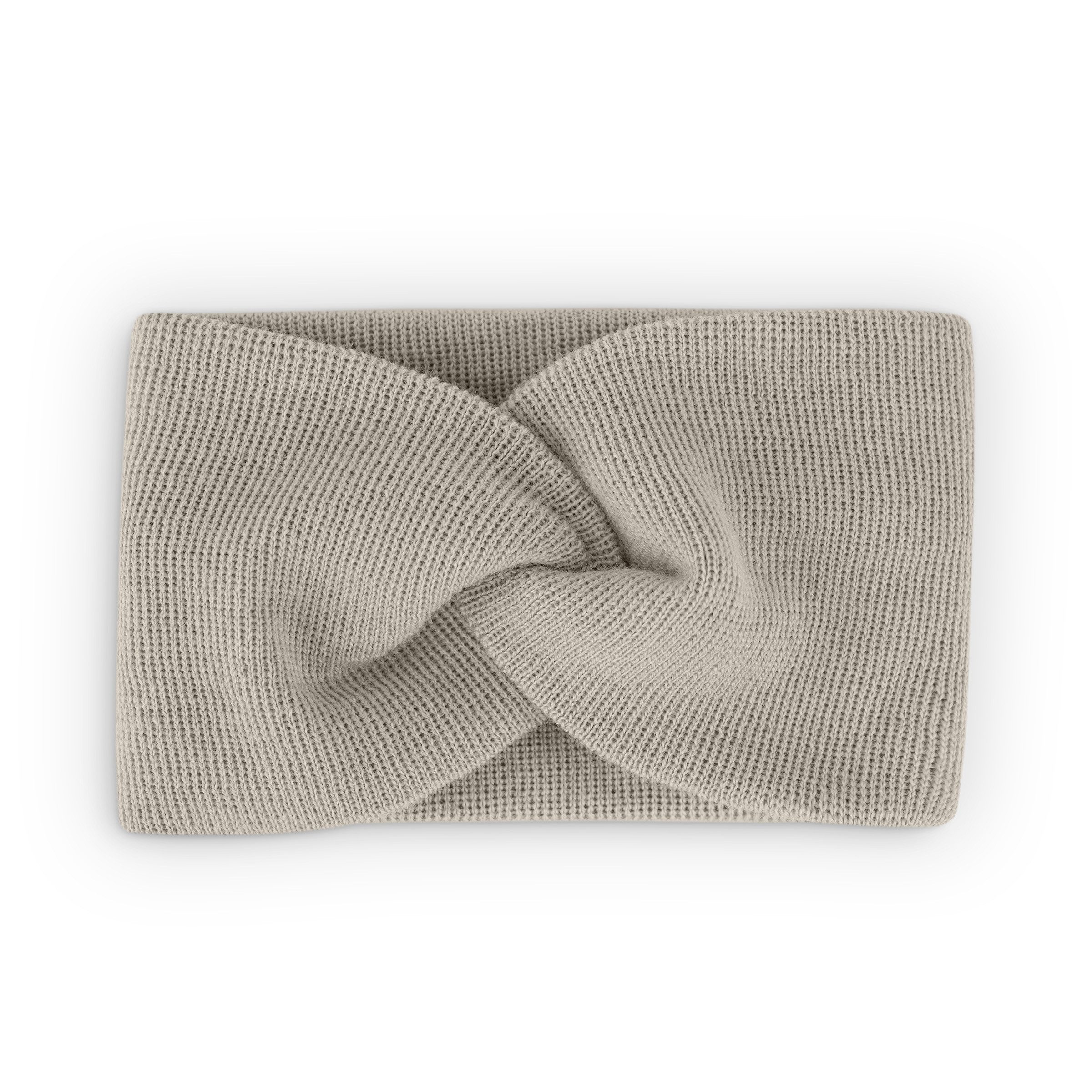 Ehrenkind Stirnband für Kinder aus 100 % Merino Schurwolle (Beige, atmungsaktiv & mitwachsend) Made in Germany, Knotenstirnband