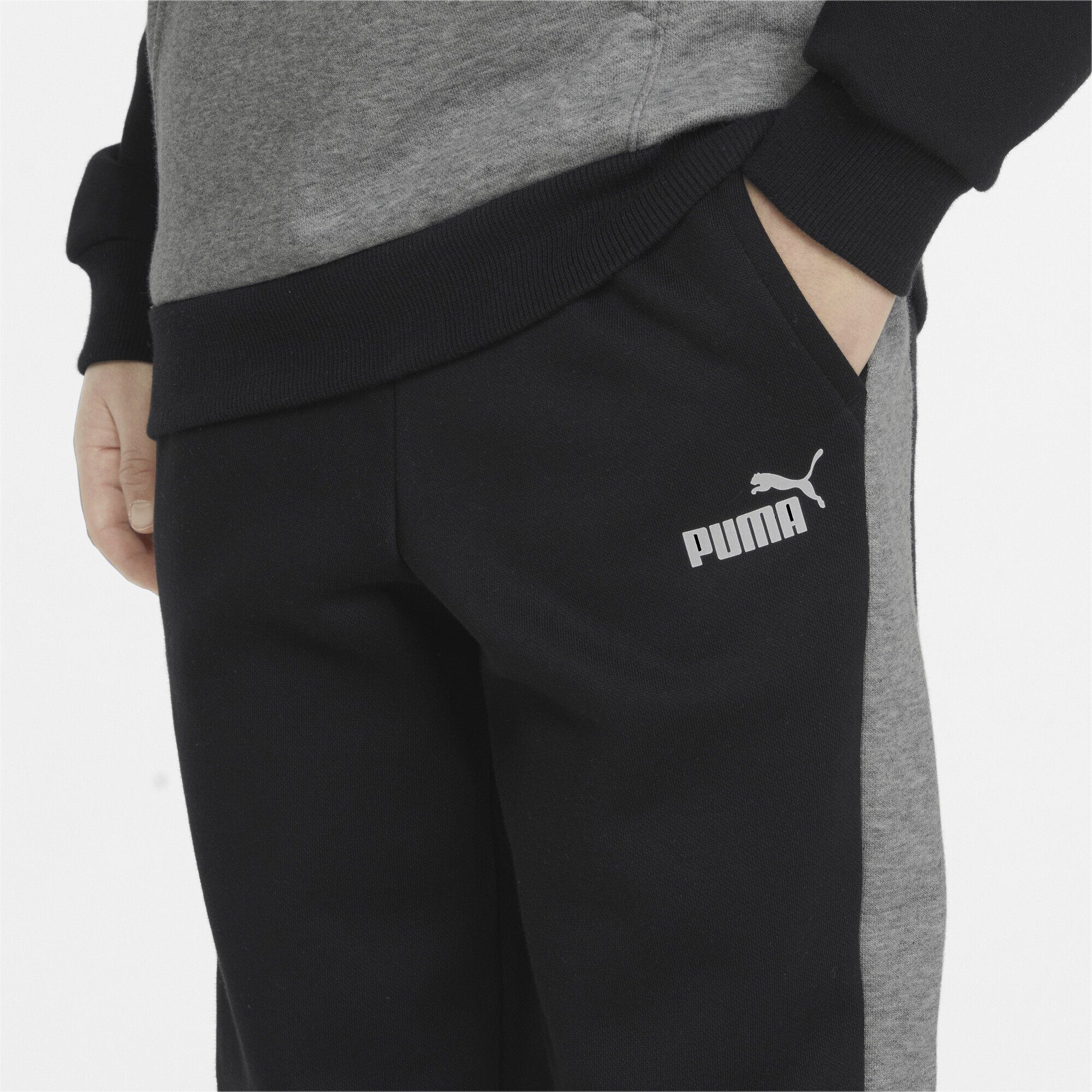 PUMA Sporthose Essentials+ Colourblock Jugendliche Black Jogginghose