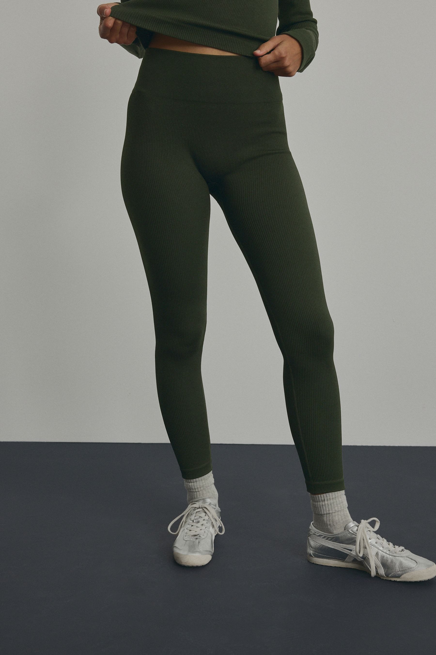 Next Highwaist Leggings Gerippte Leggings mit hoher Taille (1-tlg)