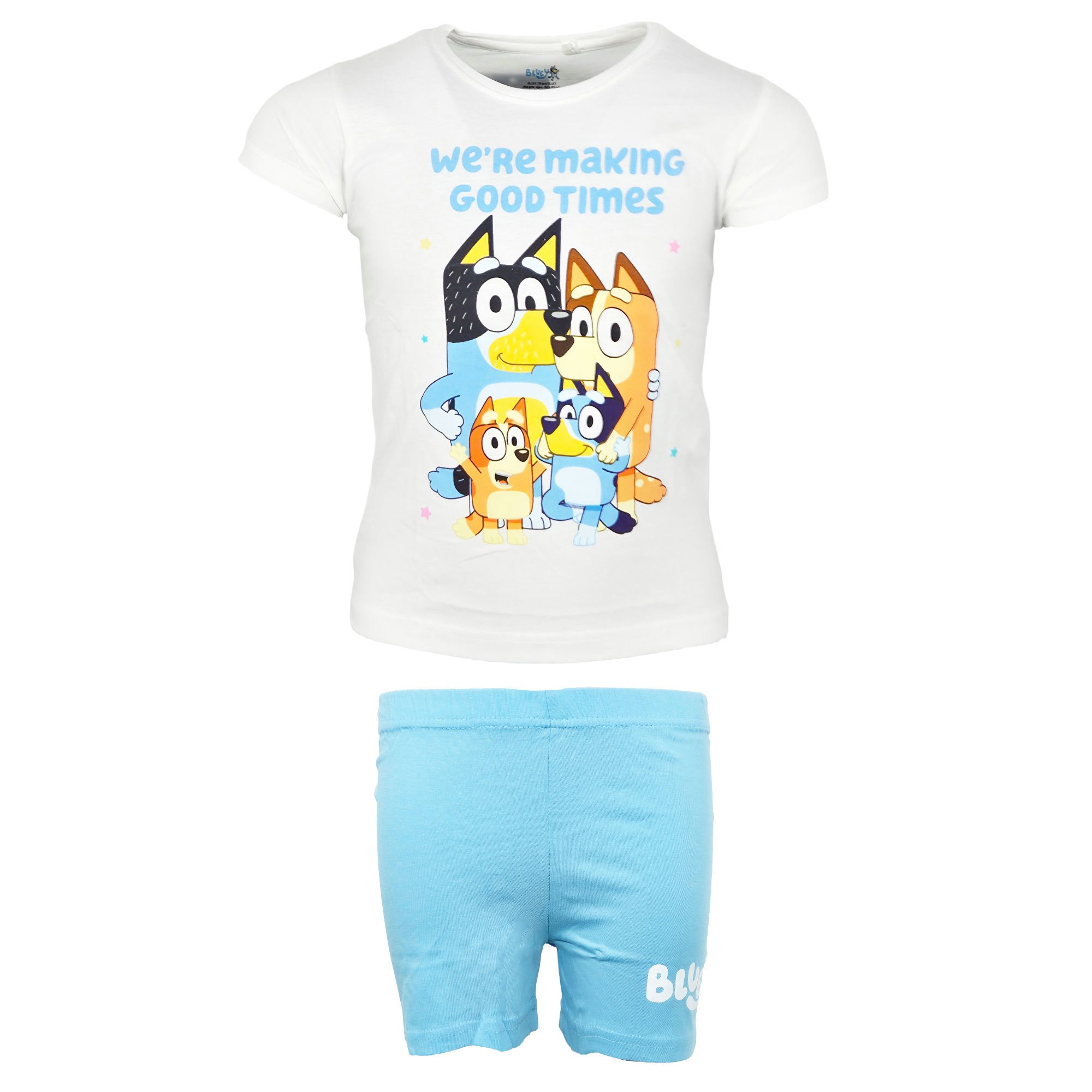 Schlafanzug Bluey Bing Kinder Mädchen Pyjama Shirt Shorts Gr. 92 - 116
