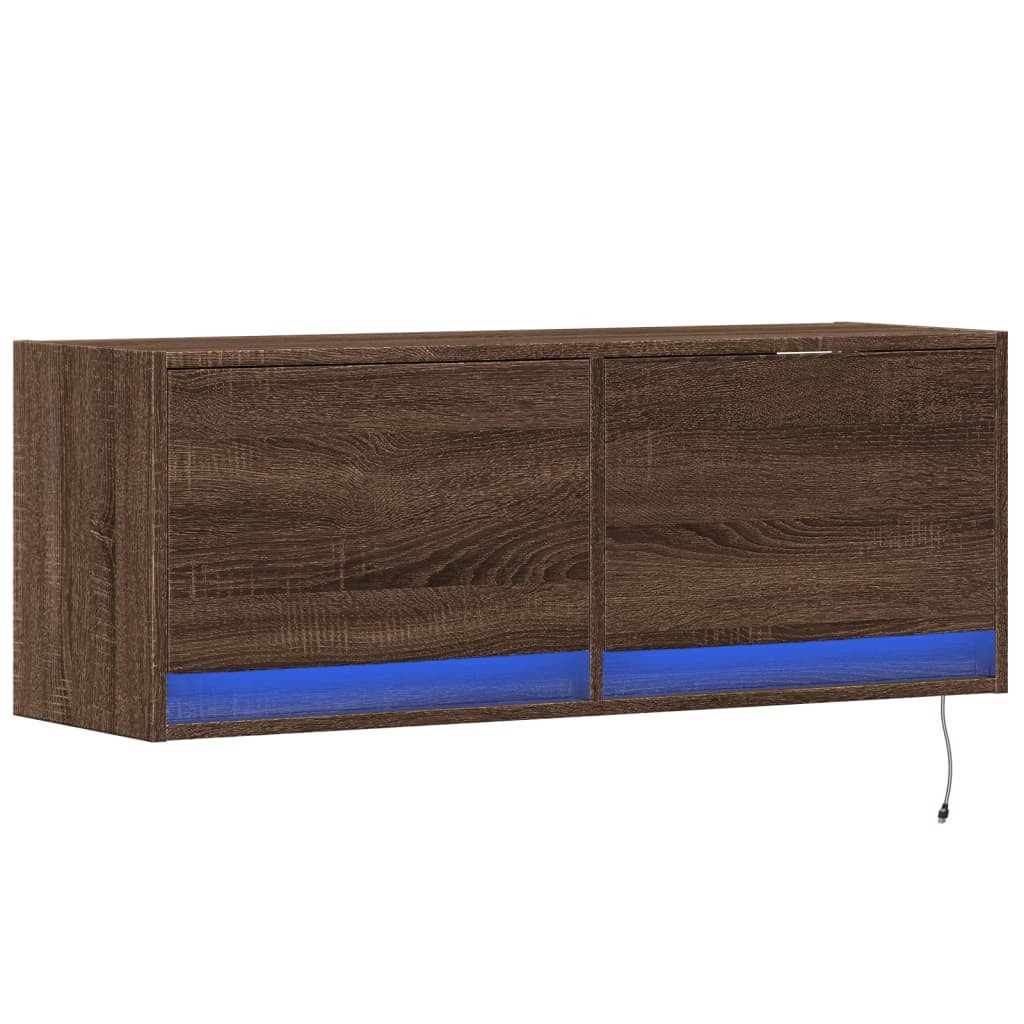 vidaXL TV-Wand TV-Wandschrank mit LED-Beleuchtung Eichen-Optik günstig online kaufen
