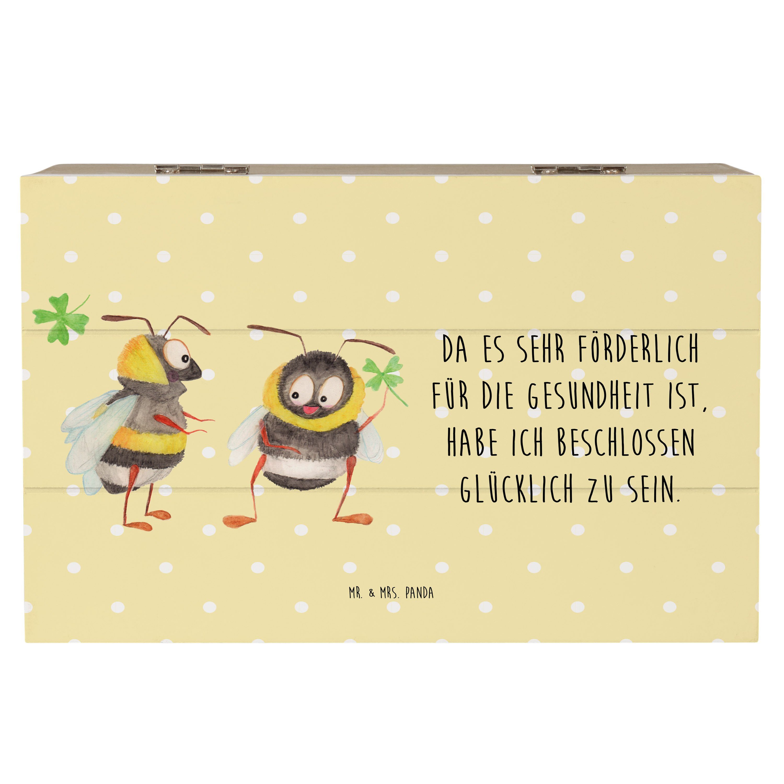 Mr. & Mrs. Panda Dekokiste »Hummeln mit Kleeblatt Gelb Pastell