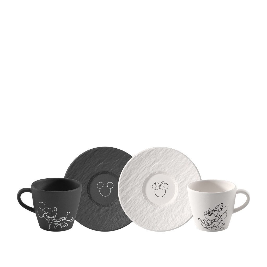 Villeroy & Boch Espressotasse Manufacture - Mickey Mouse, 4-tlg., Porzellan, Premium Porcelain, mikrow.- & spülm.sicher, Made in Germany