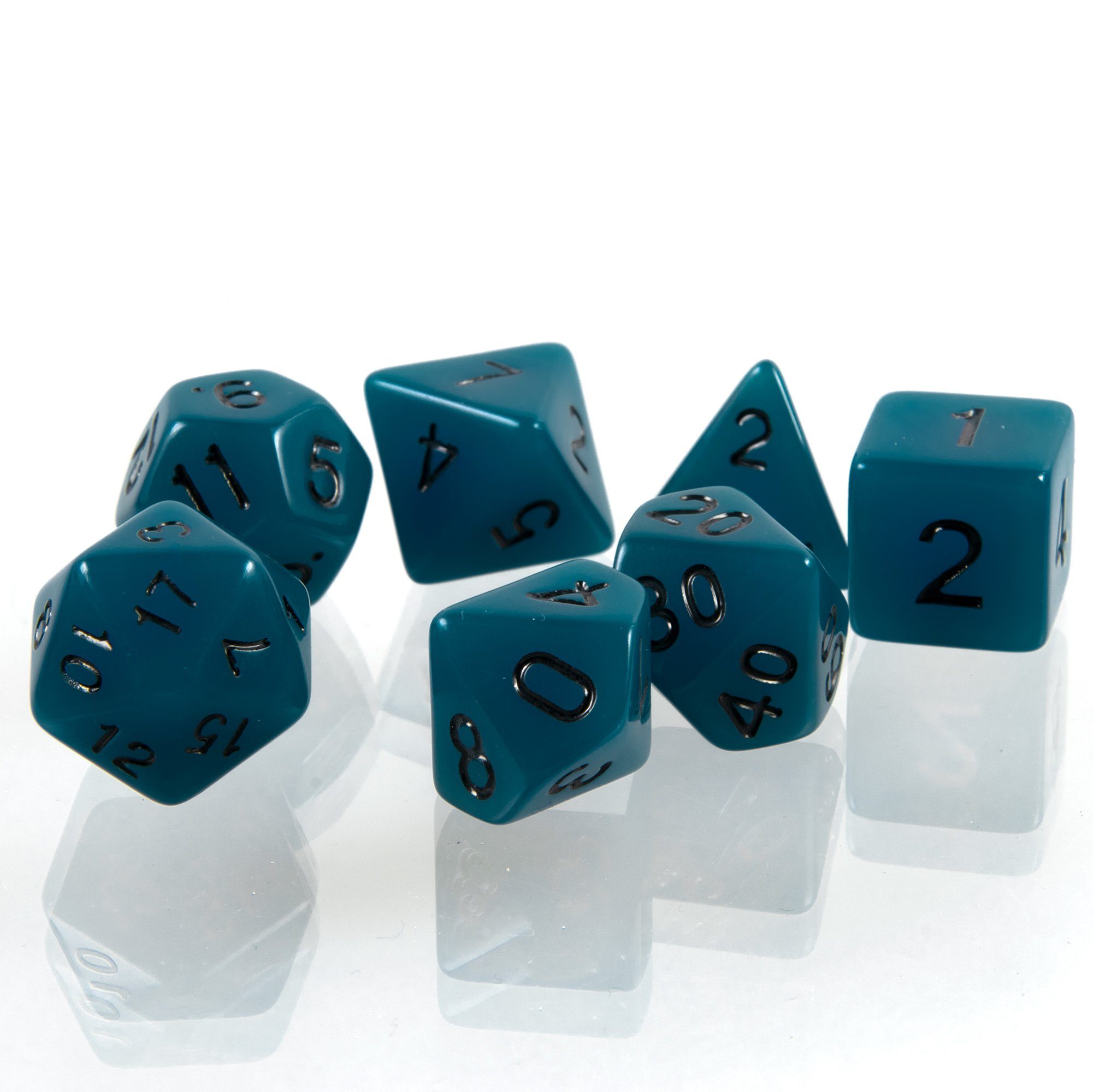 SHIBBY Spielesammlung 7 polyedrische leuchtende DND Würfel mit Beutel