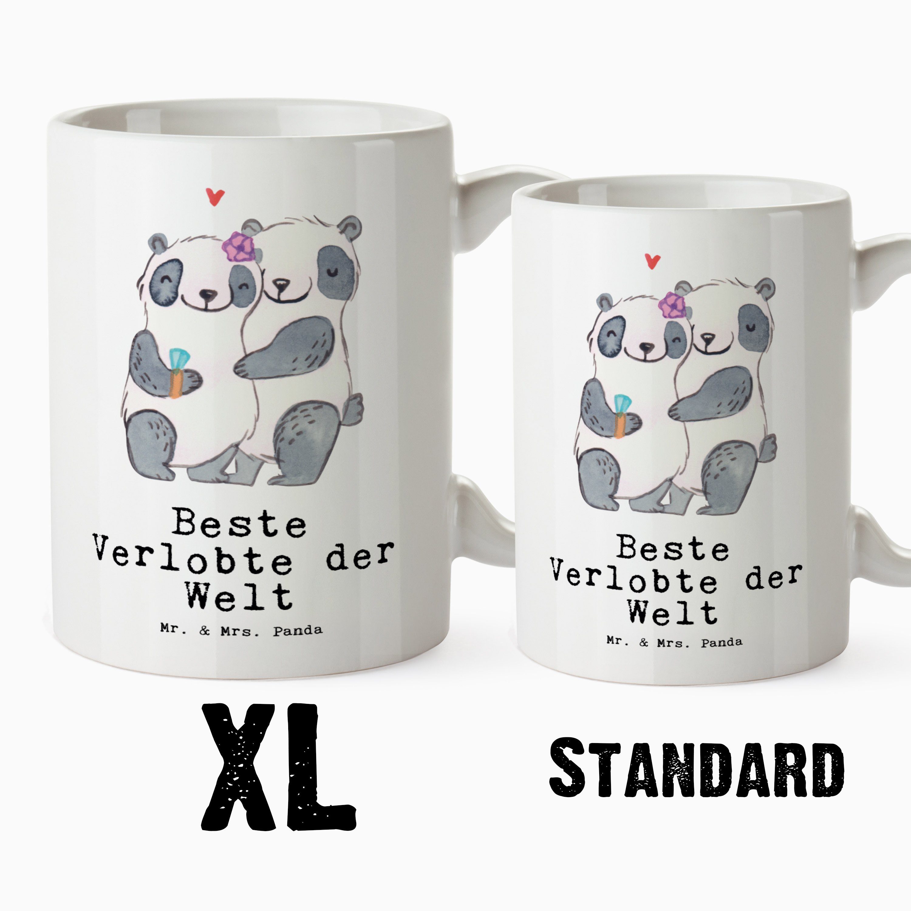 Weiß - Groß, Tasse Tasse - & Geschenk, Welt der XL Geschenkidee, Mr. Mrs. Keramik Panda Panda Beste Verlobte