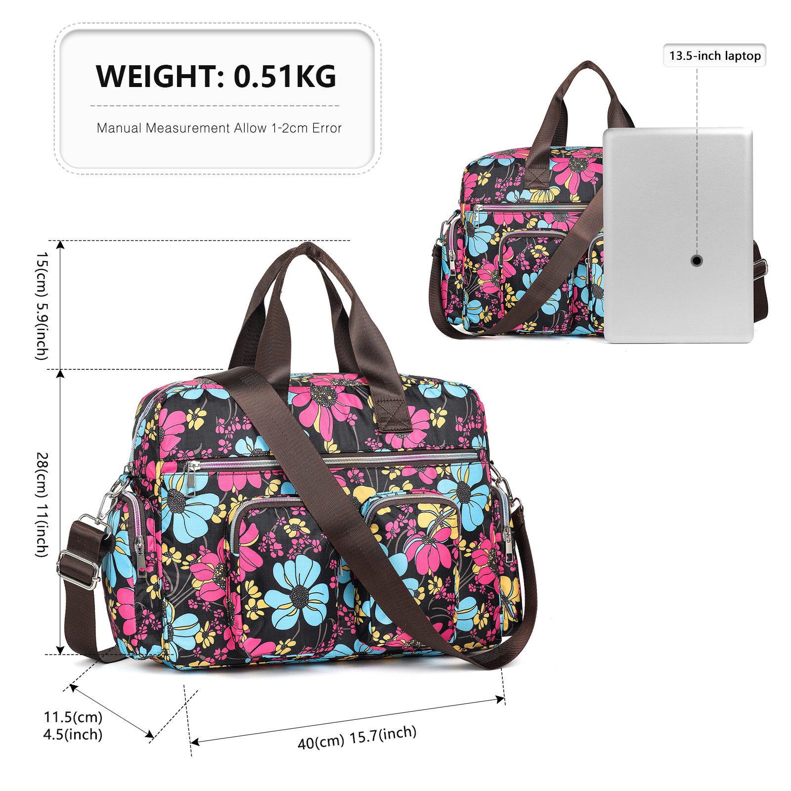 KONO Handtasche Damenhandtasche, Wasserdicht mit Blumenmuster günstig online kaufen