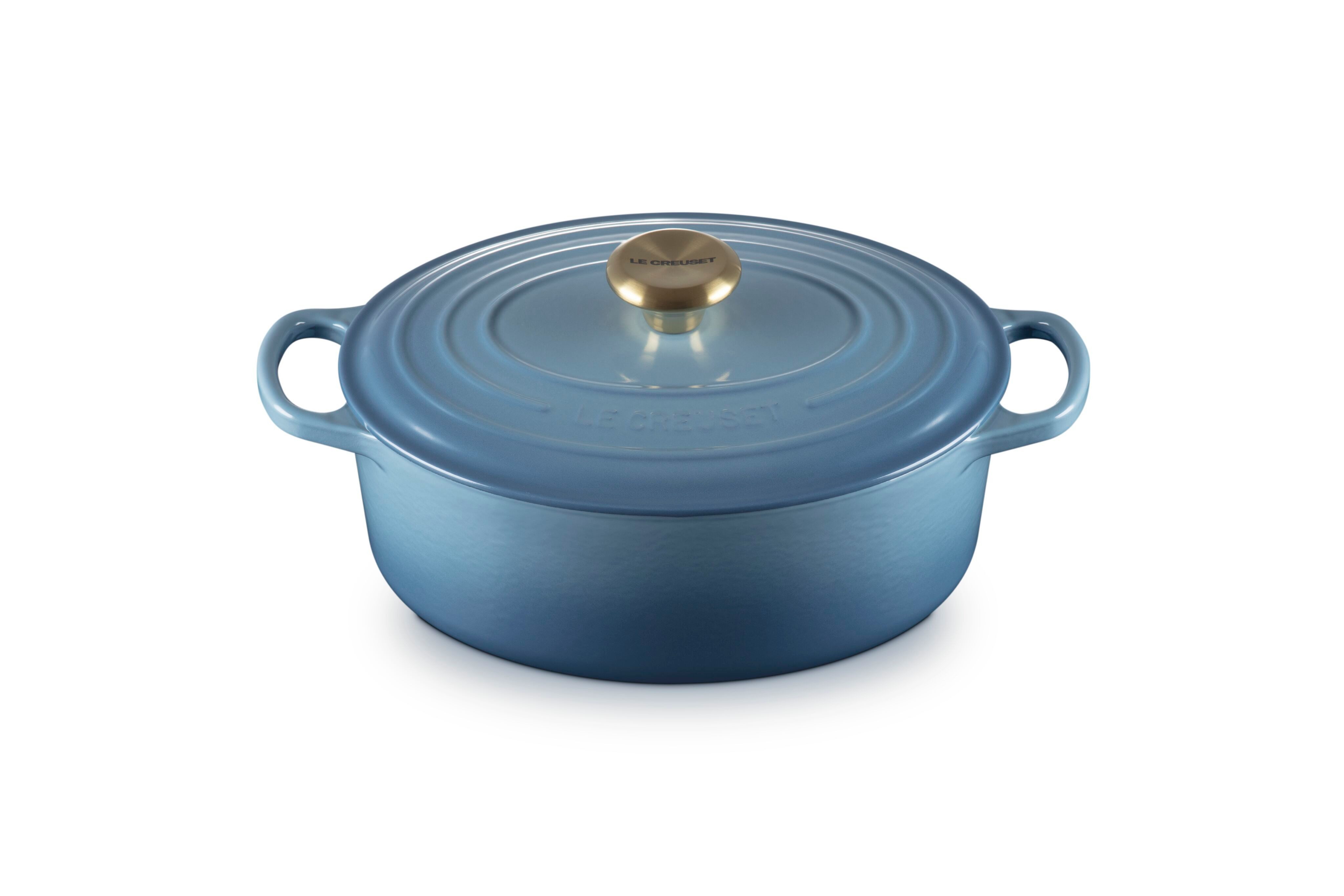 LE CREUSET Bräter Gusseisen-Bräter mit Deckel, Oval, Gusseisen, Oval, 4,43 kg, Chambray, 21178274344441