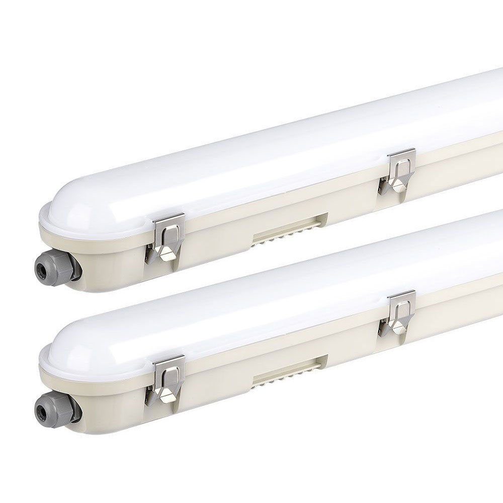 V-TAC LED Deckenleuchte, LED-Leuchtmittel fest verbaut, Neutralweiß, Deckenlampe Wannenleuchte Industrielampe IP65 LED Röhre neutralweiß 2x